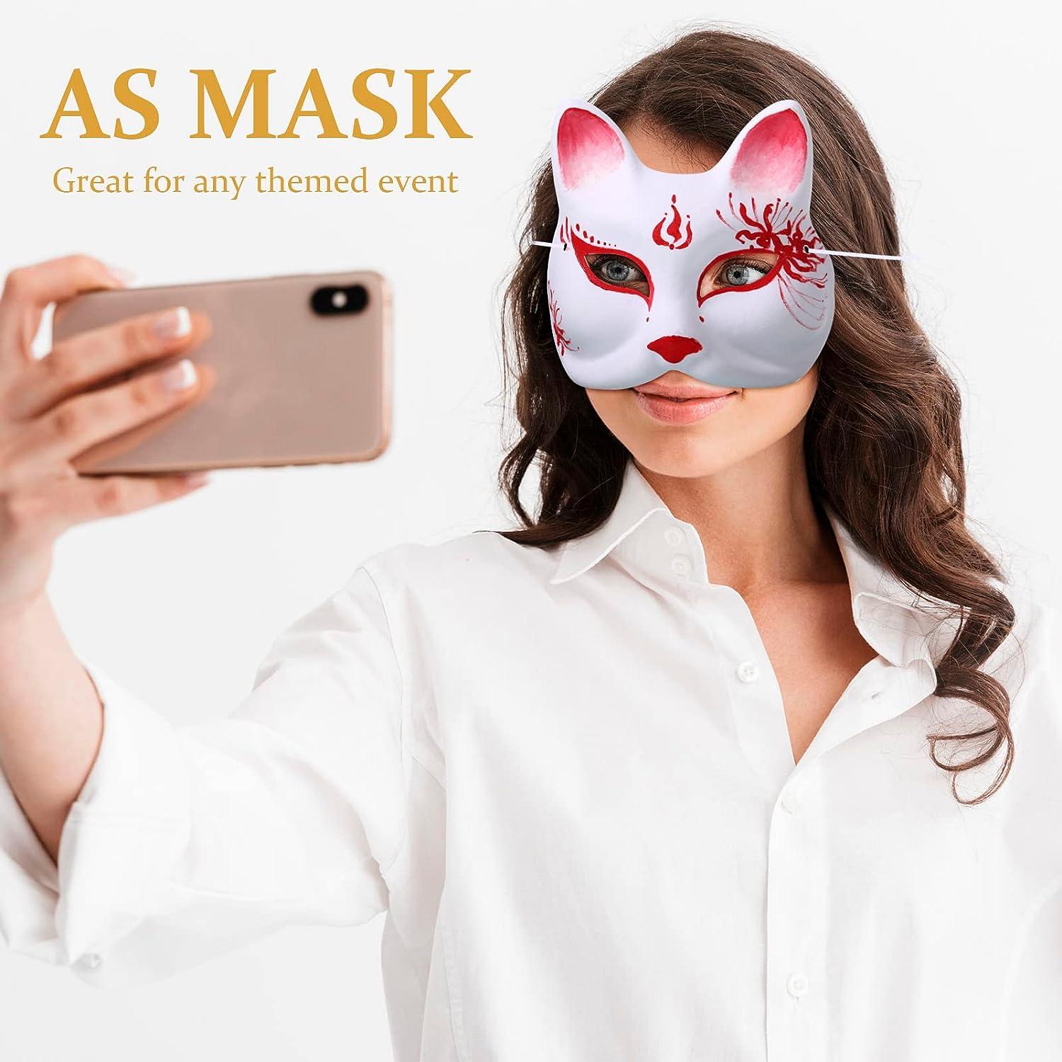 Masks Mask Halloween Cosplay White Cat Up Diy Dress Masquerade