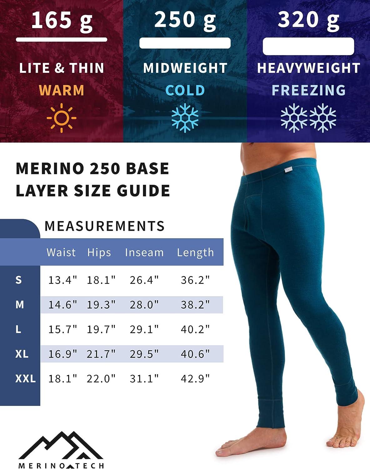 Men's Warm Long Sleeve Top - 100% Merino Wool - Thermal Underwear
