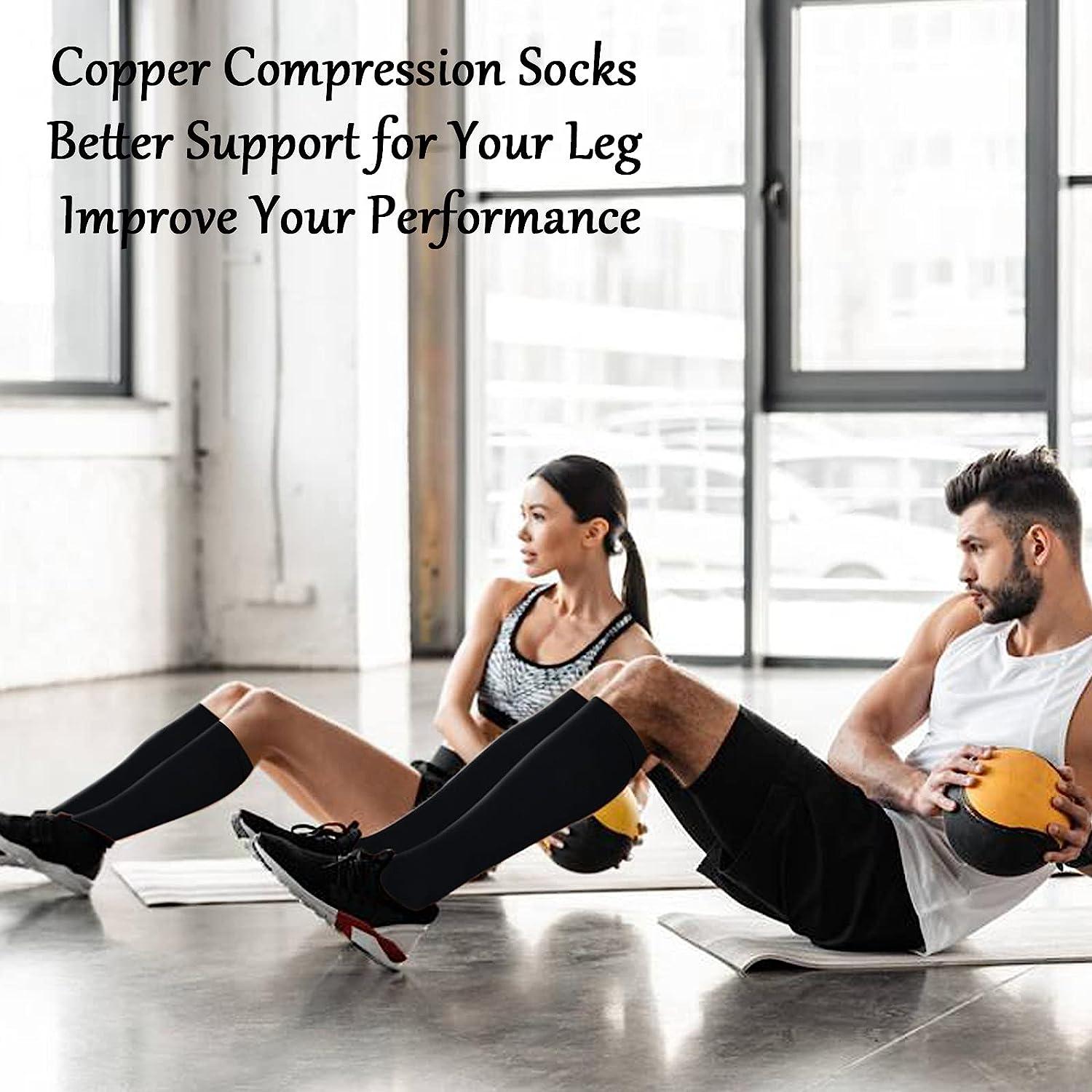 8 Pairs Copper Compression Socks for Women & Men Circulation XX