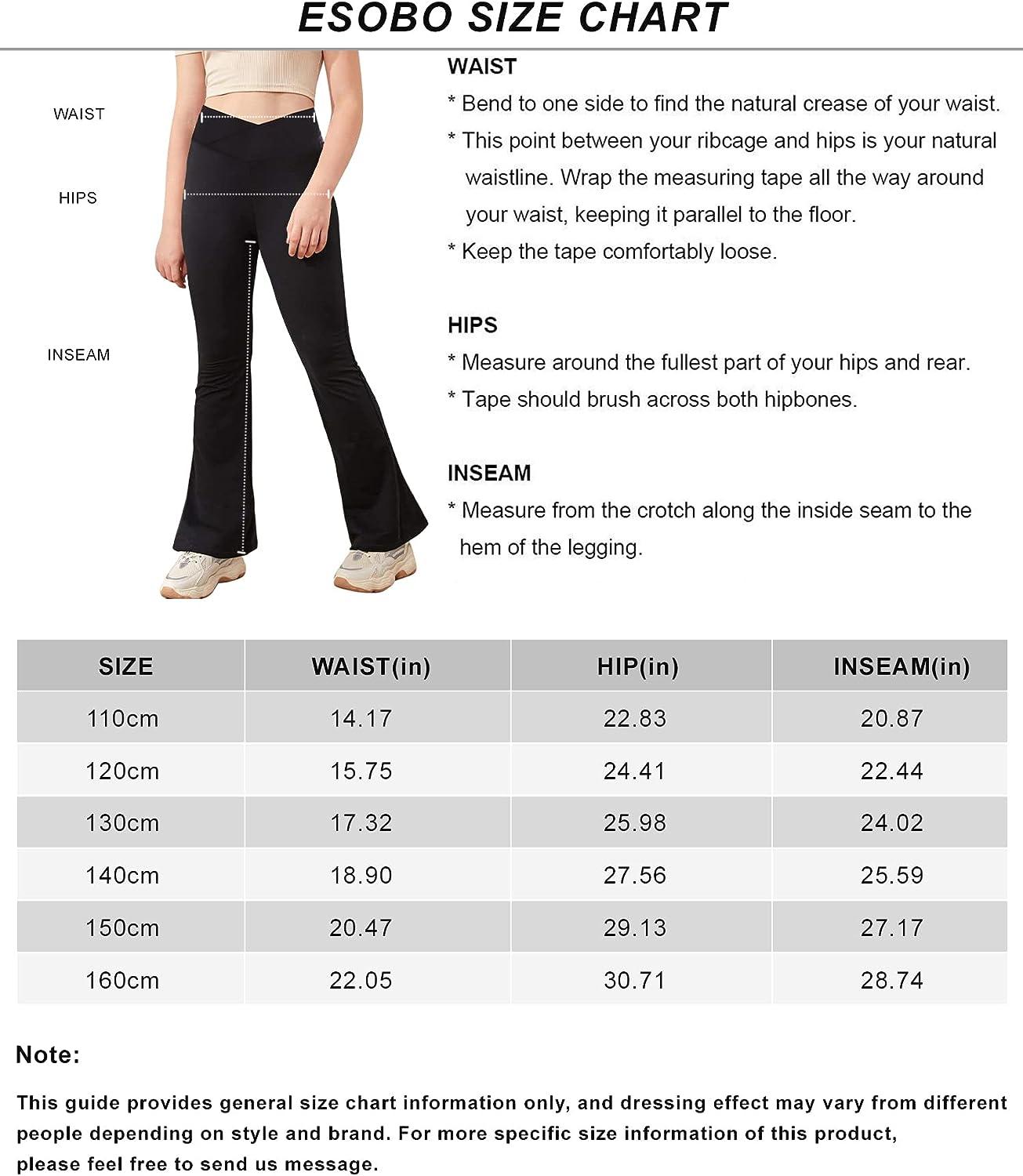  Esobo Girls Leggings High Waisted Flare Pants with Side Pocket  Kids Active Dance Yoga Pants Full Length Bell Bottoms Dark Blue: Clothing,  Shoes & Jewelry