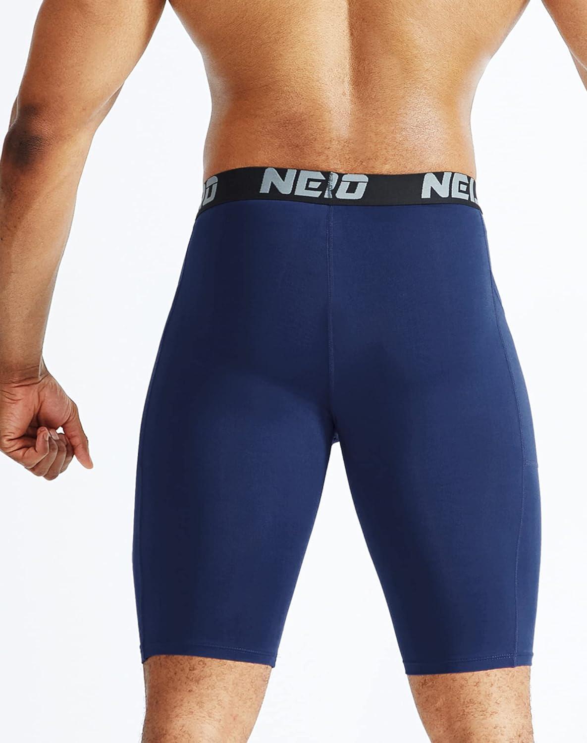 Neleus Men's Compression Short with Pocket Dry Fit Yoga Shorts