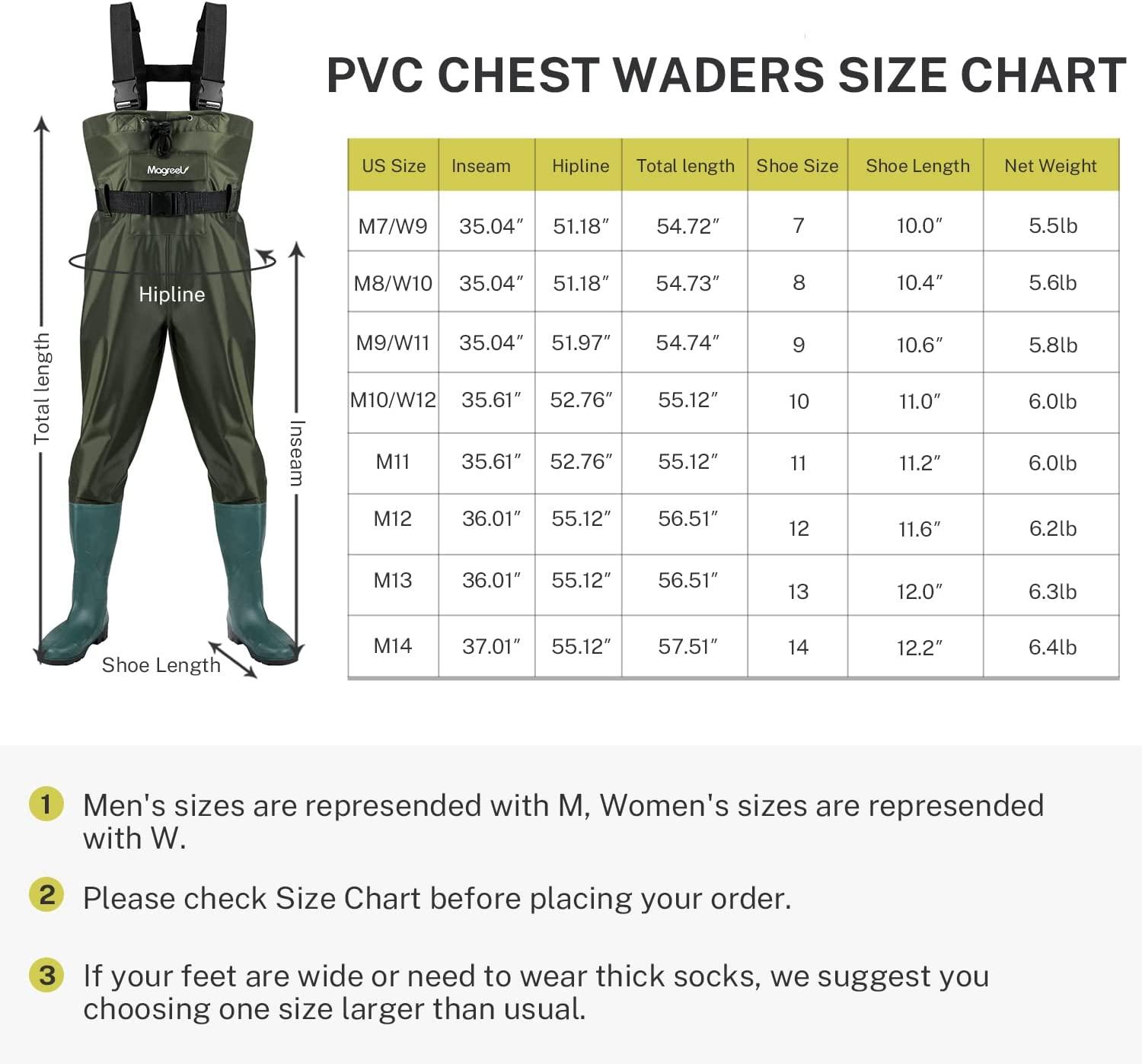 Chest Waders, Hunting Fishing Waders for Men Women with Boots