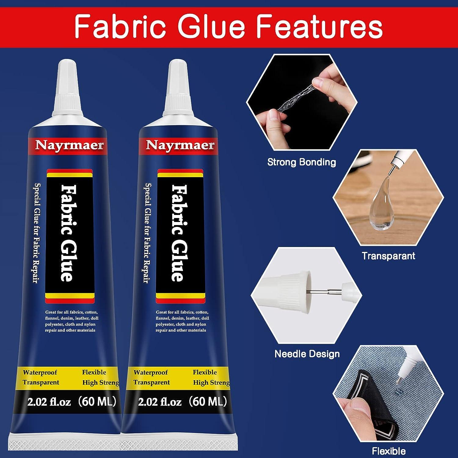 Fabric Glue, 140ML Permanent Clear Washable Clothing Glue for All Fabrics,  Cotton, Flannel, Denim, Polyester, Doll Repair, 24 Hours Dry and Waterproof