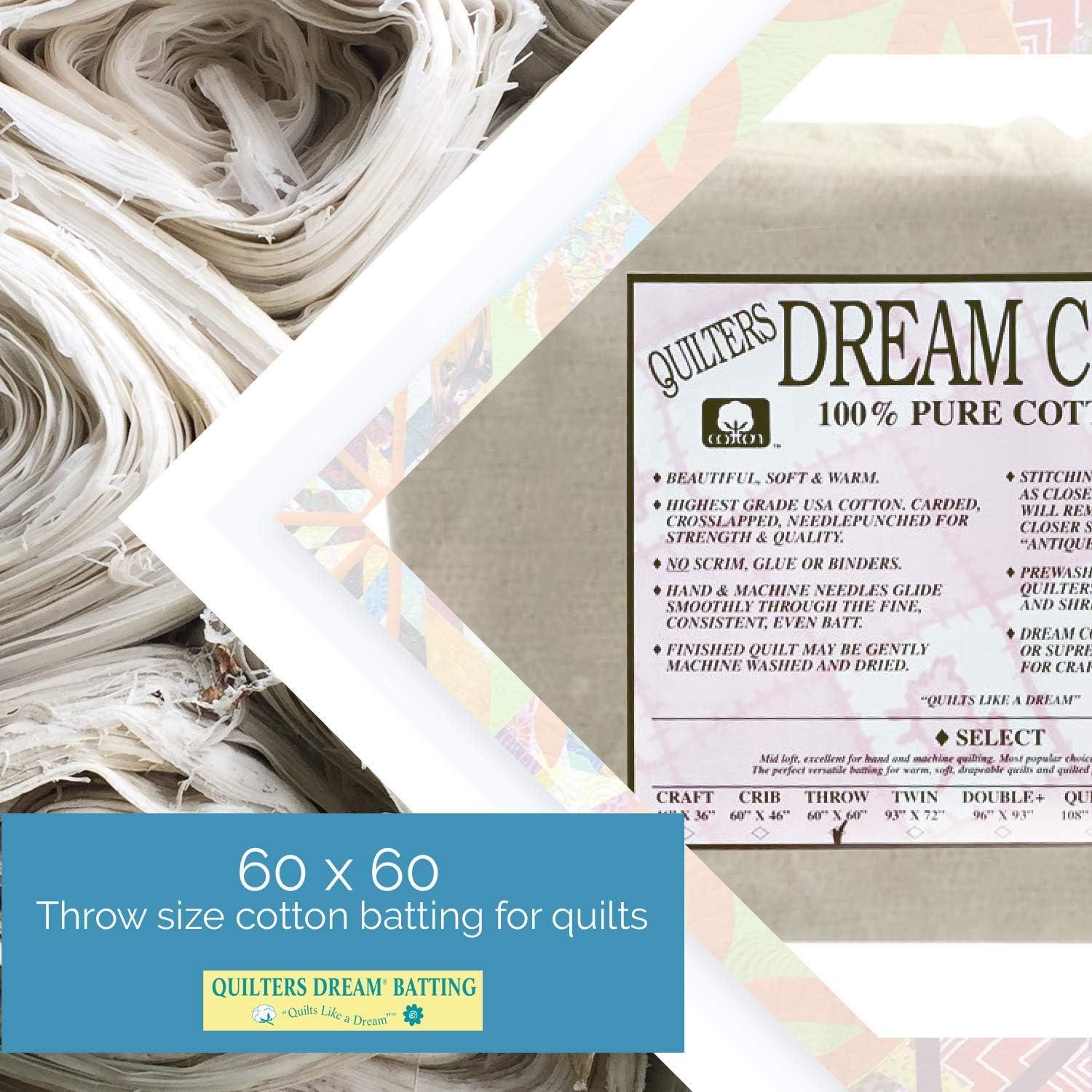 Quilters Dream Cotton Request Thinnest Loft Quilt Batting-crib Size Natural  Color 60 X 46 