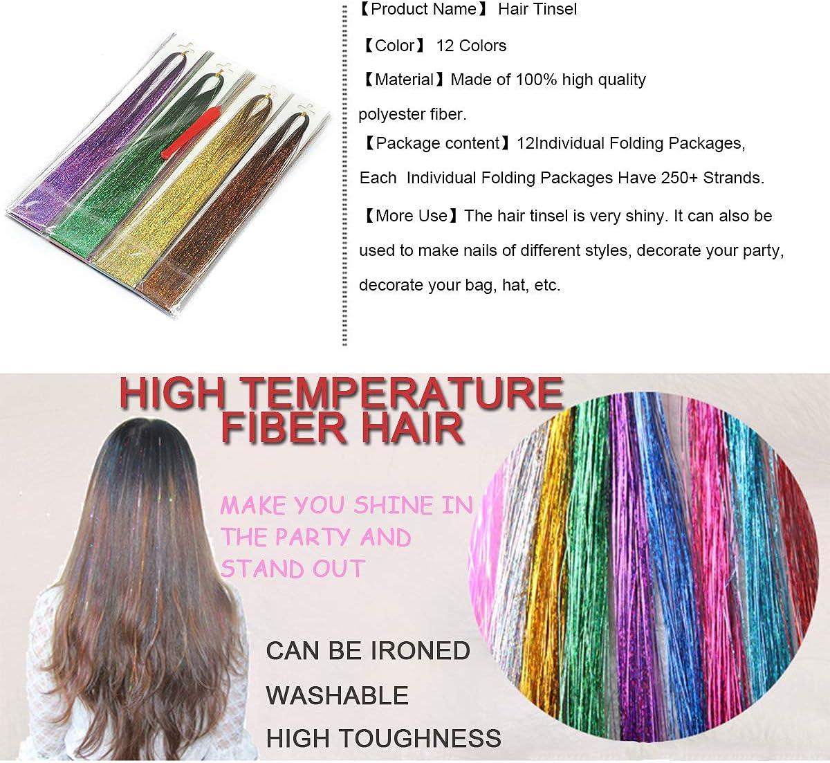 Hair Tinsel Kit With Tool Fairy Hair Tinsel Heat Resistant Silver Tinsel  Hair Extensions 1200 Stran - Hair Extensions & Wigs, Facebook Marketplace