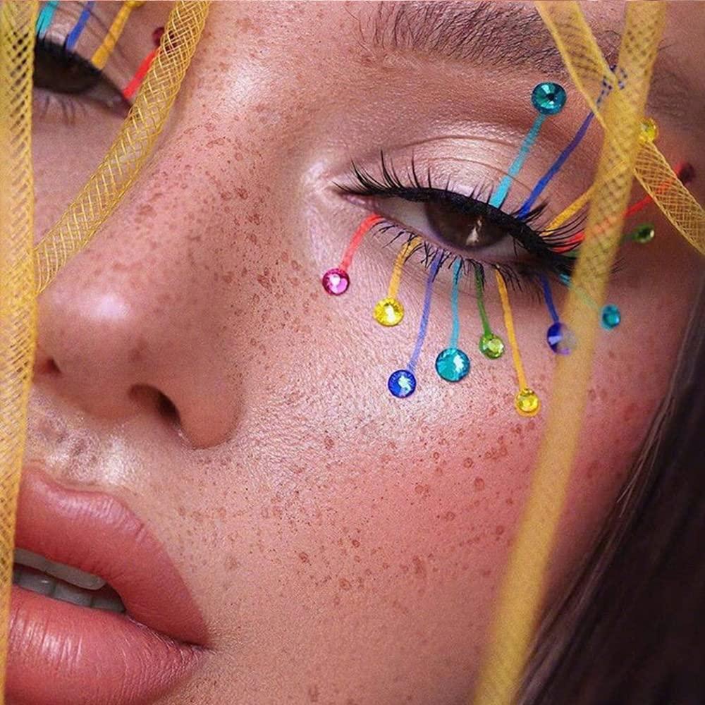 3D Eye Gems Glitter Stickers Face Jewels Rhinestone Diamond Makeup  Eyeshadow DIY