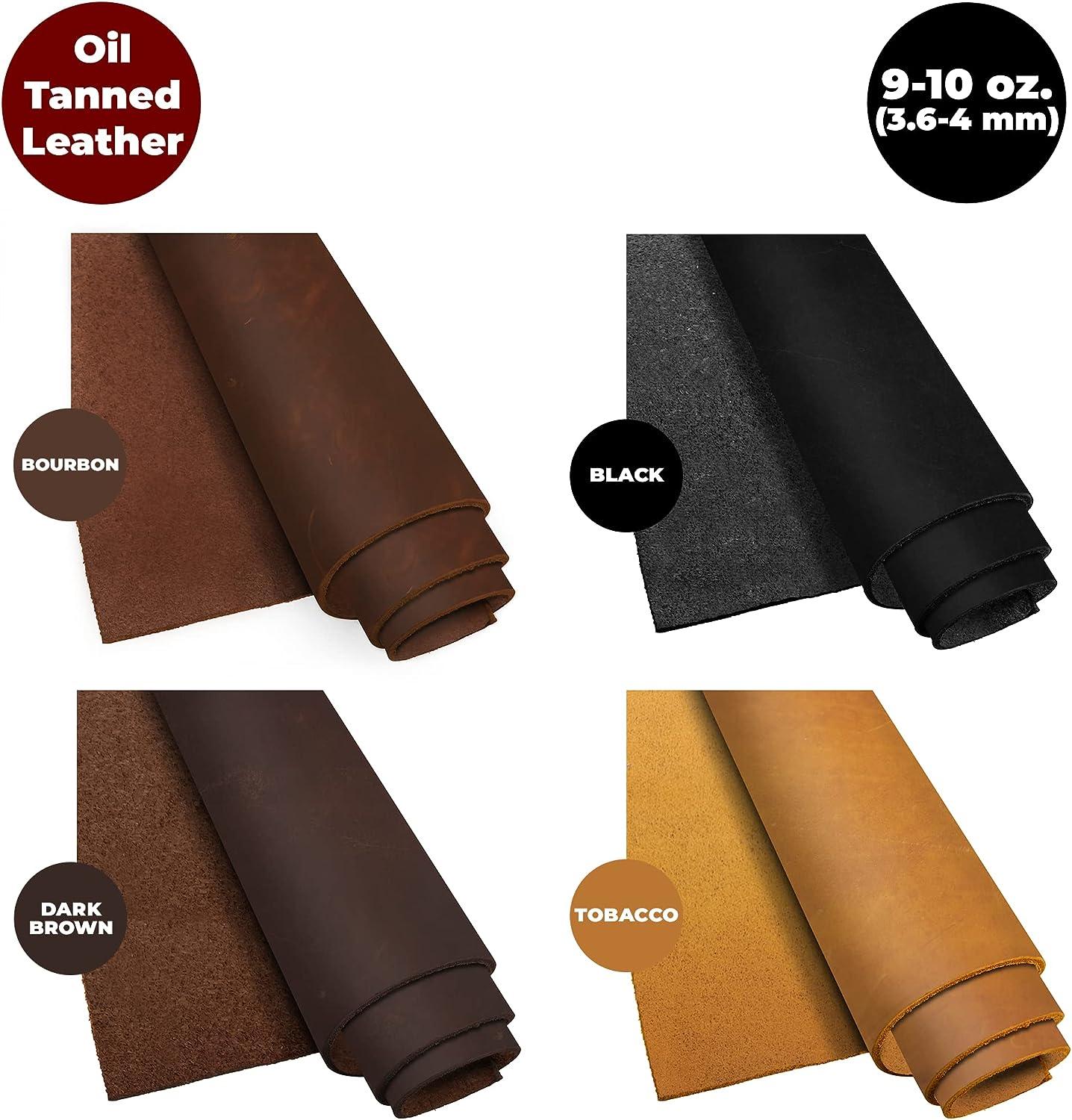 European Leather Work 5-6 oz. 2-2.4mm Vegetable Tanned Leather Pre-Cut  Size: 10x10 - Tobacco - Natural Shrunken Grain Cowhide Craftsmen Grade  Quality for Tooling, Carving, Engraving, Molding 