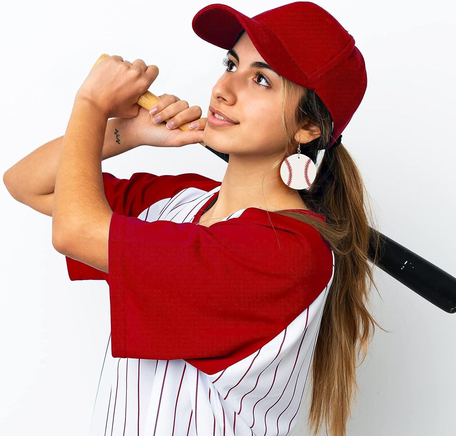 Gyouwnll Women's Sports Fans Baseball Leather Earrings Artificial