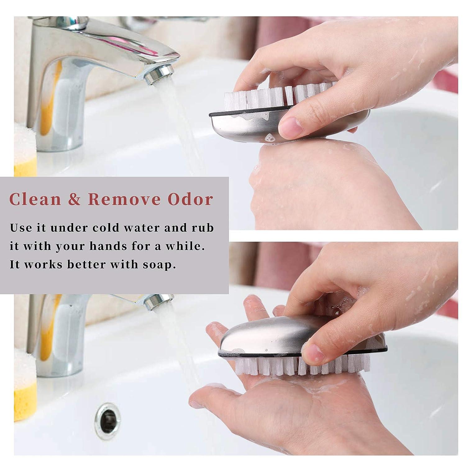 Hand and Nail Brush cleaner,Stainless Steel Soap, fingernail toe Cleaning  Scrubbing Brushes & Help Eliminating Smells Absorb Odor (1 PCS) 