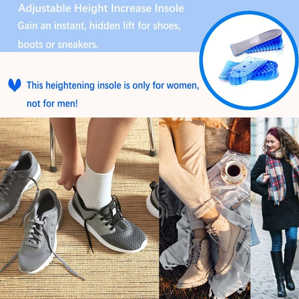 Sbomi Increase Height Insoles Adjustable 2-Layer Height Increase Insoles  Silicone Heel Insert - Silicone Heel Cushion Inserts Gel Heel Lift Insert  for Women - 3.5cm-1 Pair 2 pairs