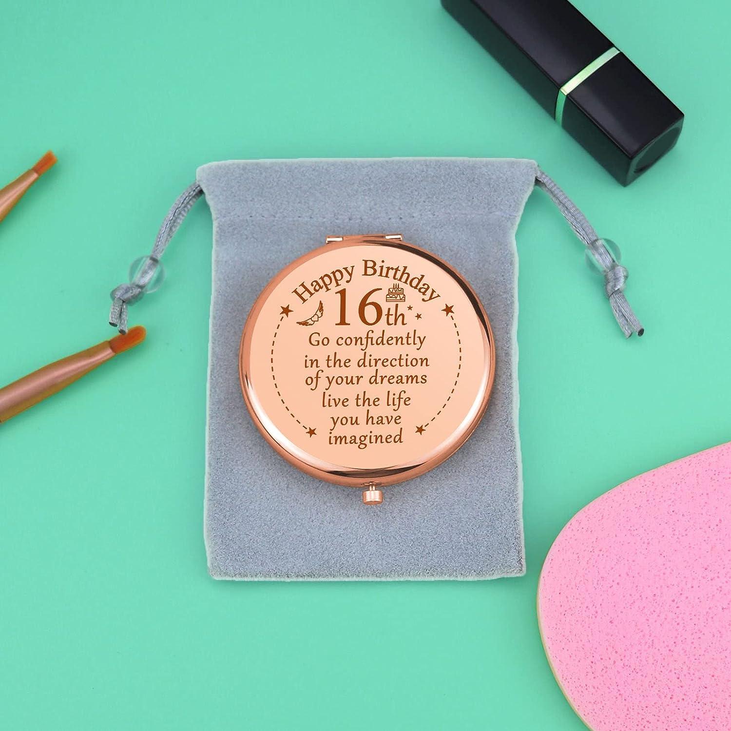 16th Birthday Gifts for Her Sweet Sixteen Birthday Gifts for Girls Compact  Pocket Makeup Mirror Gift for 16 Years Old Girl Birthday Gift for Sisters  Friend Daughter Granddaughter Niece Happy Teen
