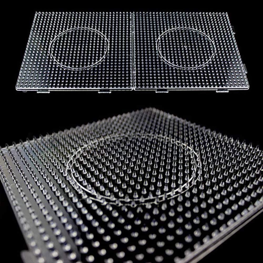 4Pcs 5mm Beads Template Practical PE Clear Square Large Pegboards Board for Hama  Fuse Perler Bead
