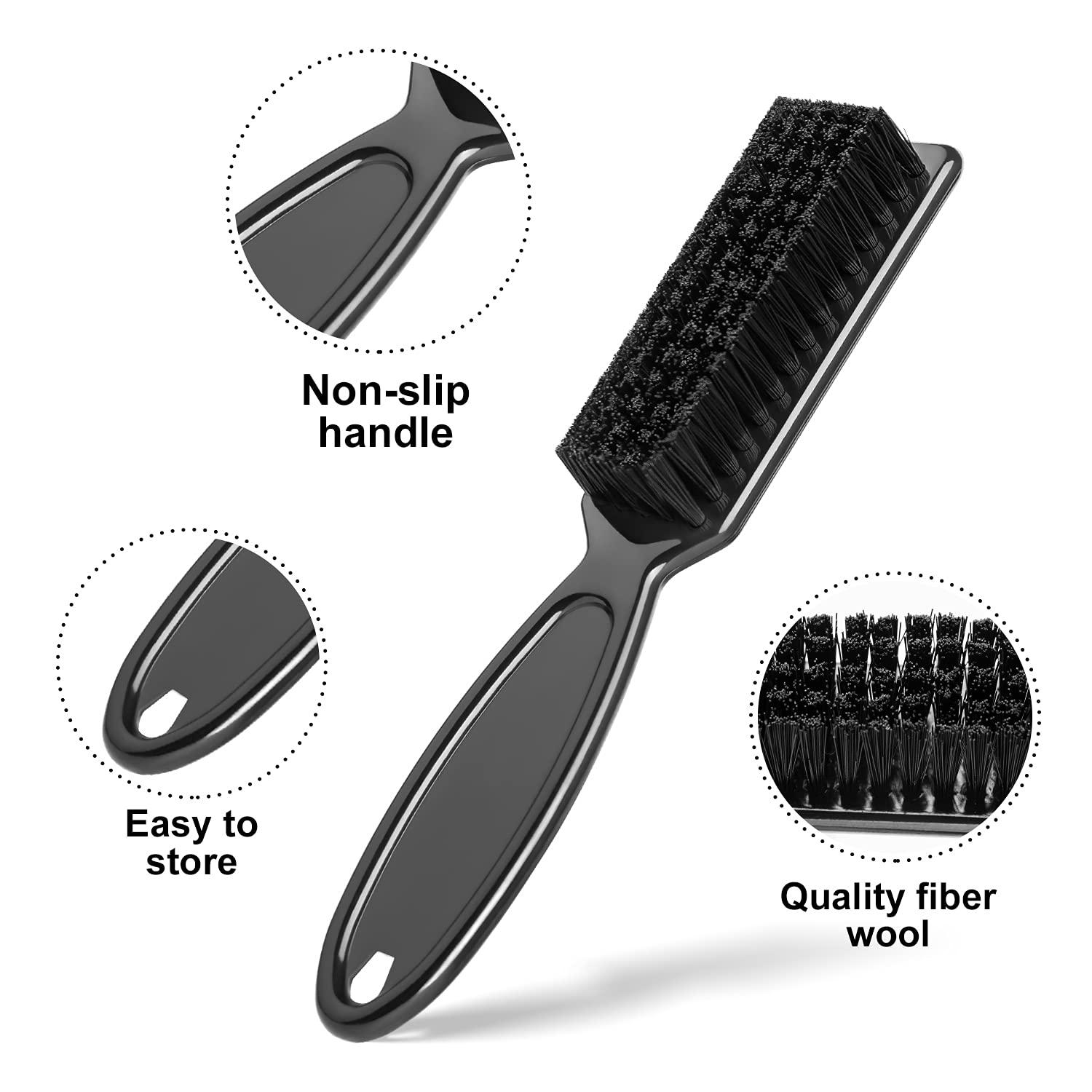2 Pieces Hairdressing Barber Clipper Brush Tools Set, Include Clipper Blade  Cleaning Brush Nylon Brush and Shaver Razor Trimmer Cleaning Brush with