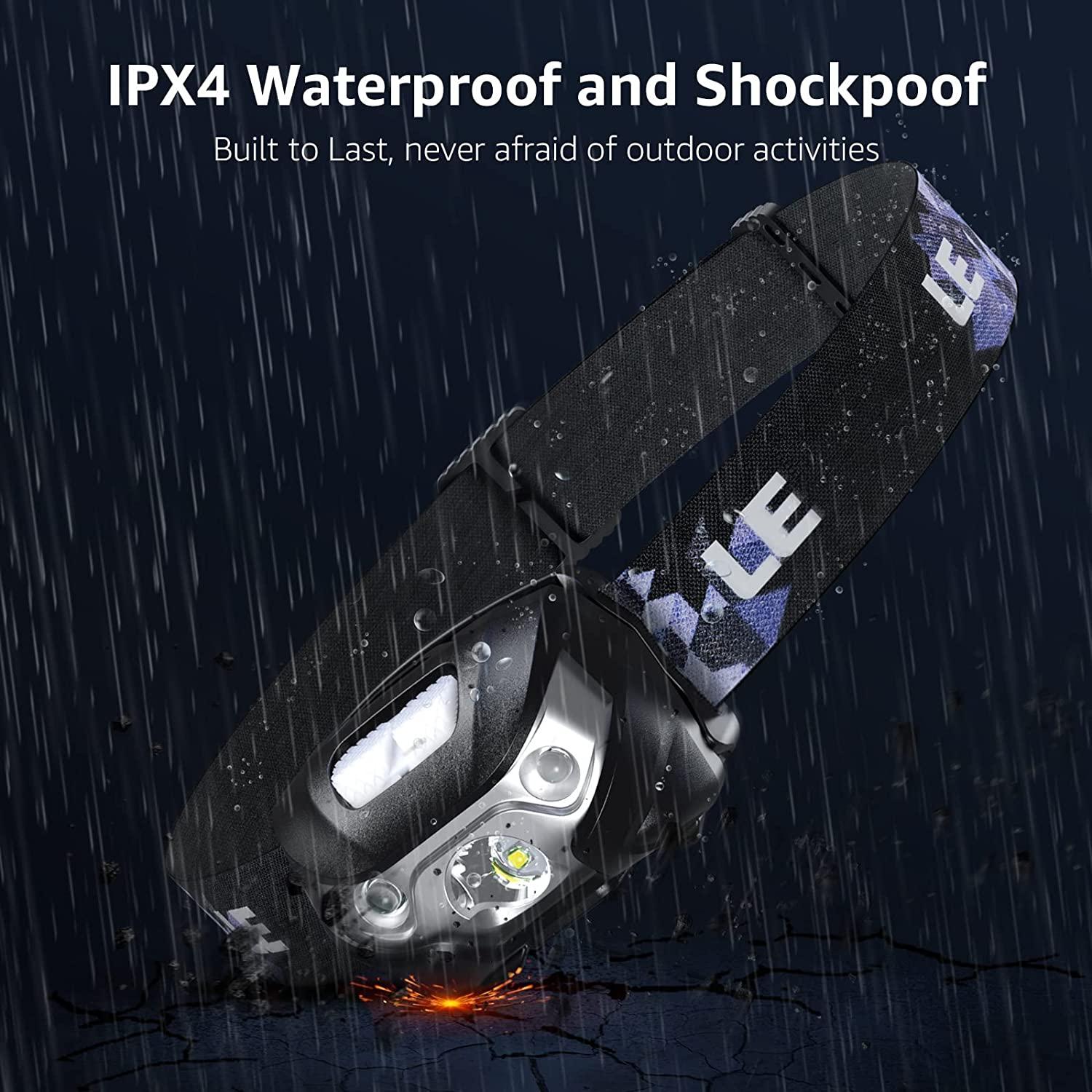 2 Packs Rechargeable LED Headlamp, Outdoor IPX4 Waterproof Head