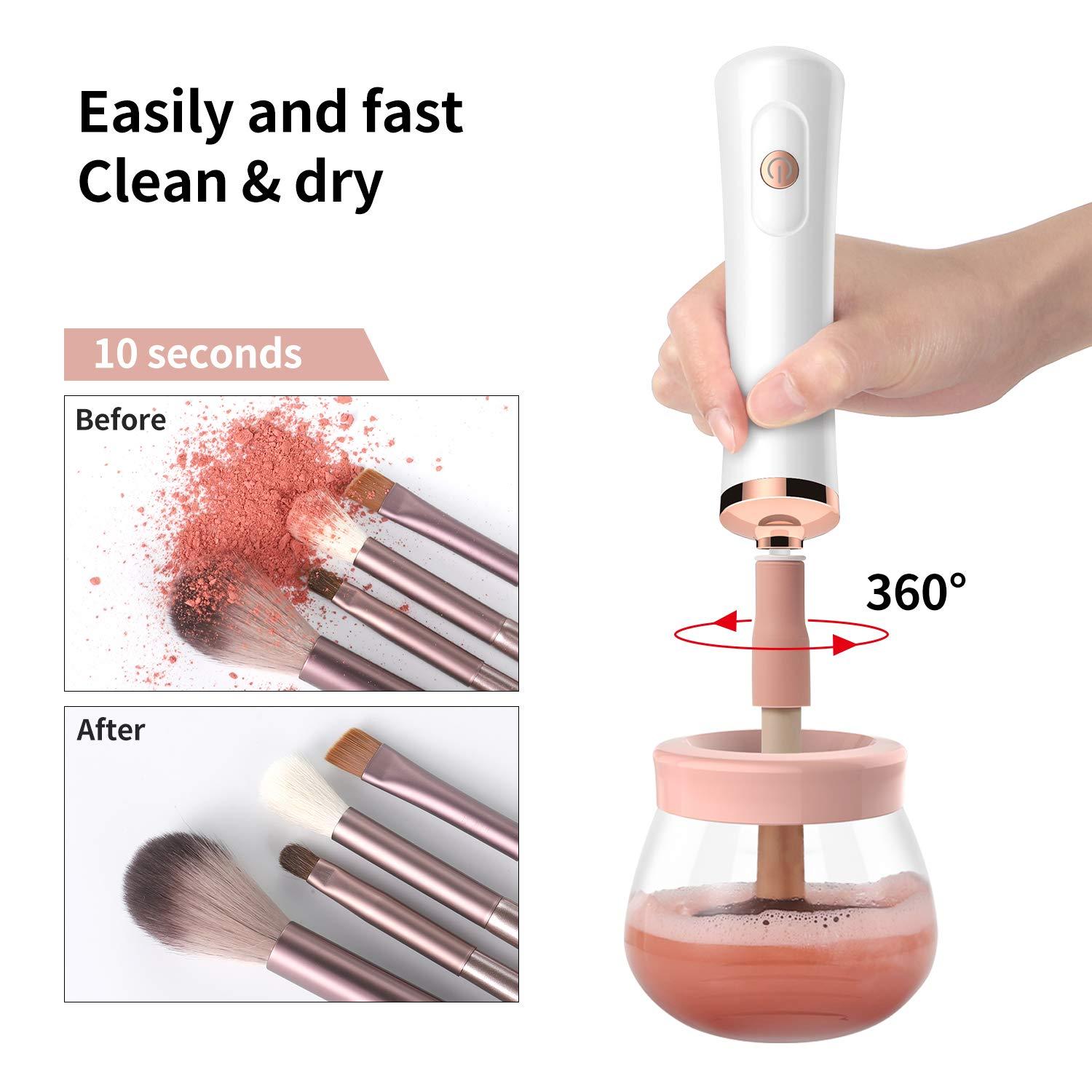 Fast Makeup Brush Cleaner & Dryer Machine 8 Collar Sizes Electric