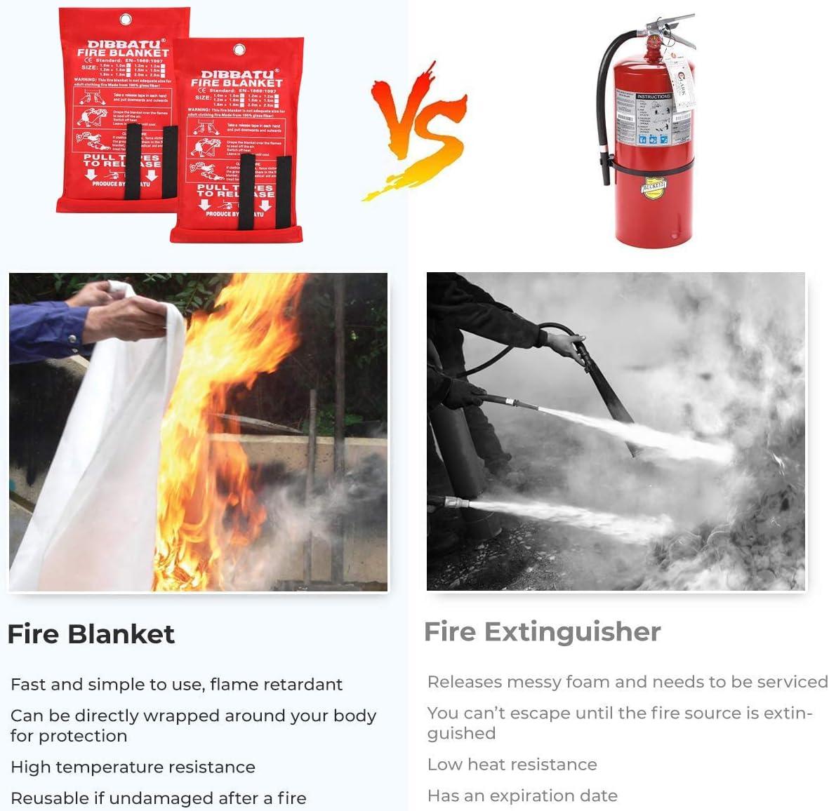 2Pack Large Fire Blanket Fireproof for Home Kitchen Office