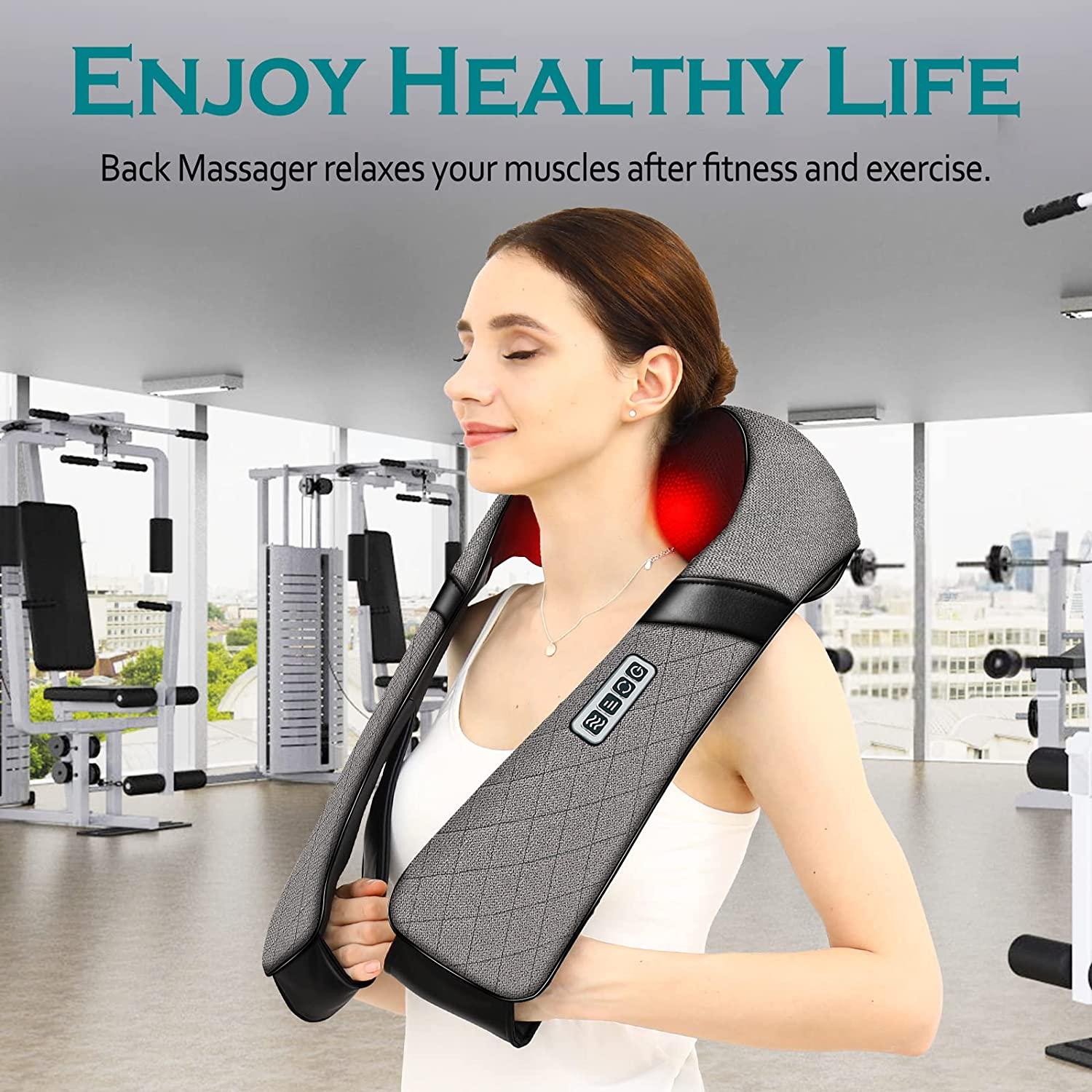 8 Head Massager Pillow Electric Neck and Back Massager Heating Kneading  Infrared Therapy Pillow Shiatsu Neck Massager For body