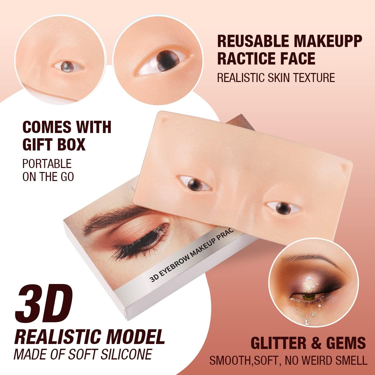 3D Silicone Practice Skin Head, Realistic Mannequin Makeup Practice Face  Model