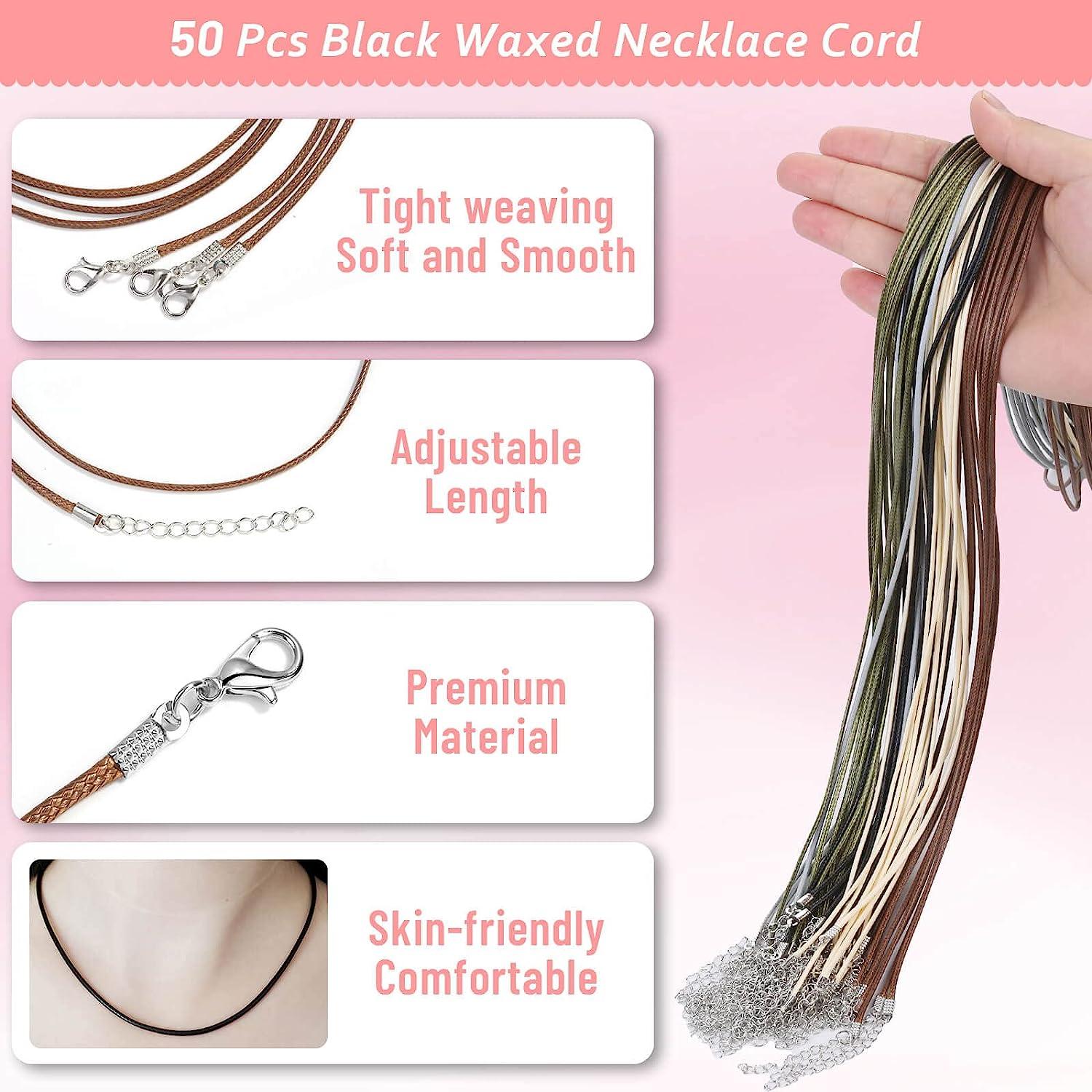 24 Inch Necklace Cord with Clasps for Necklace Beading Jewerly Making, 50  Pcs