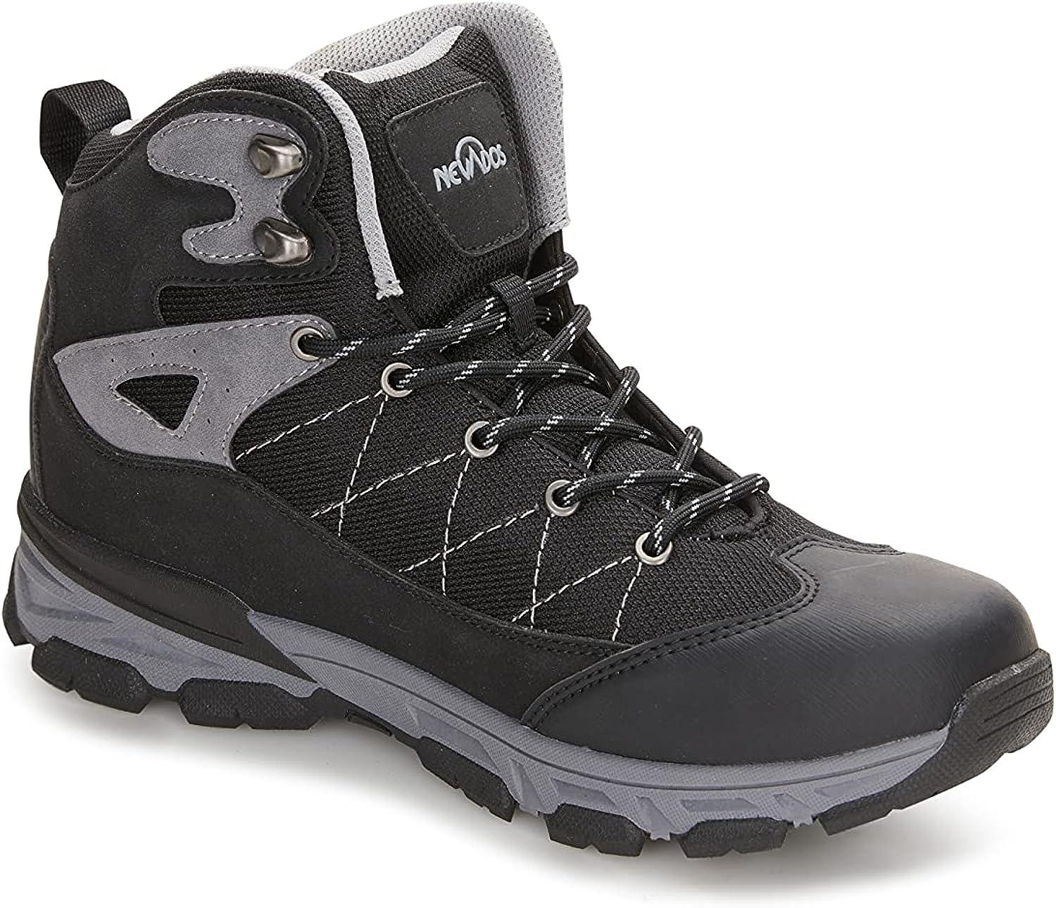 Nevados Dintore Mid Ankle Hiking Boots For Men  Waterproof, Multi-Terrain,  Supportive & Flexible Structure Traction Outsole Cushioned Insole 9.5 Black