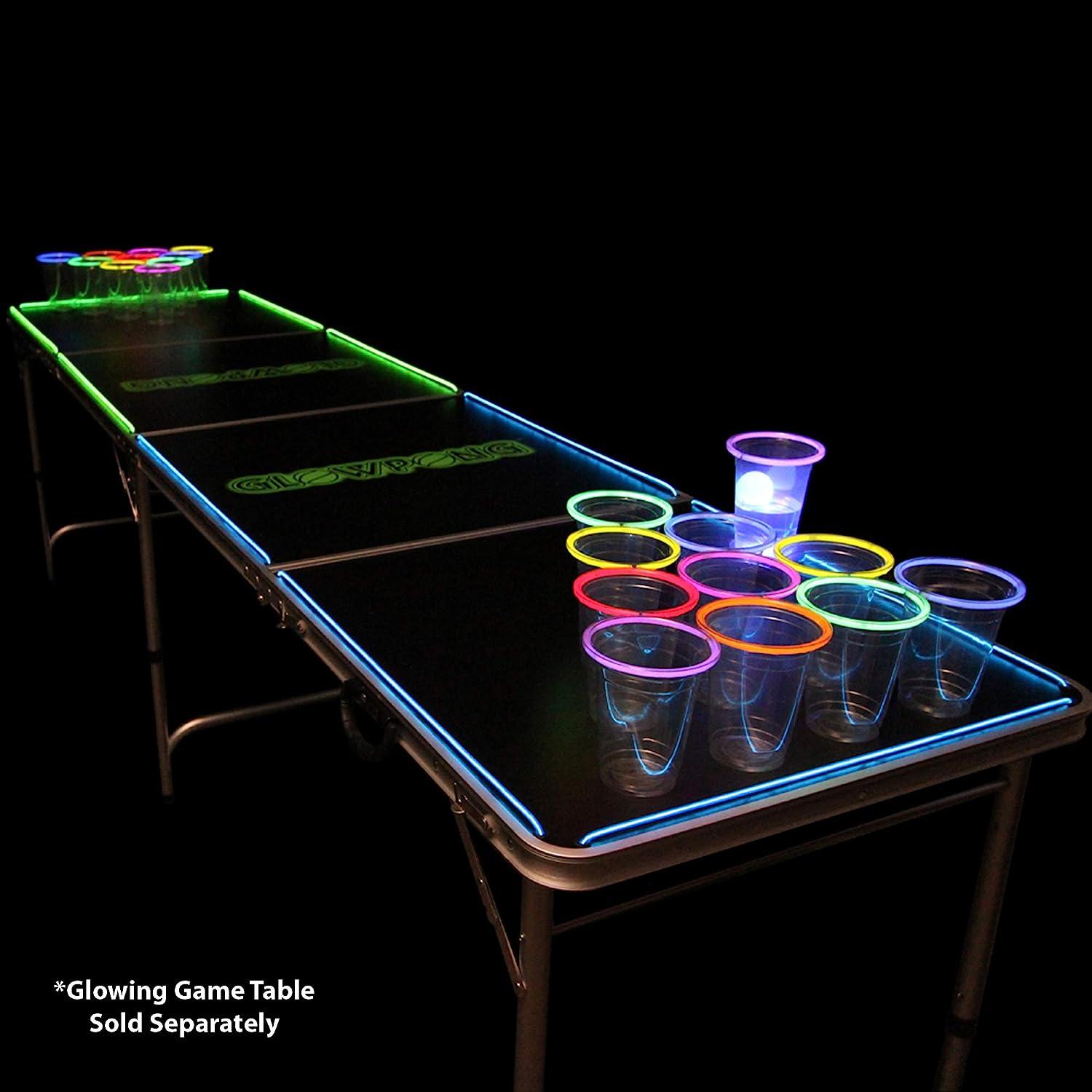 GLOWPONG All Mixed Up Glow in The Dark Beer Pong Game Set for Indoor  Outdoor Nighttime Competitive Fun, 24 Multi-Color Glowing Cups, 4 Glowing  Balls