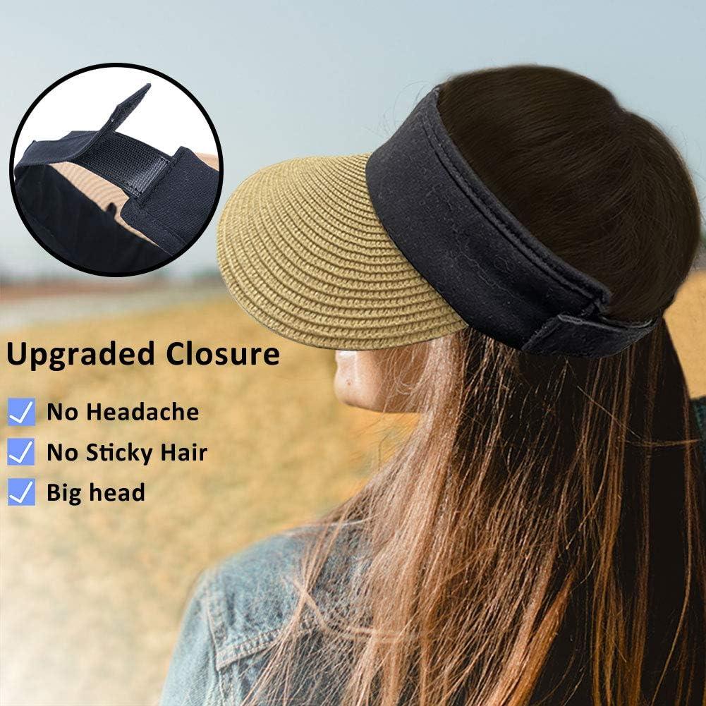 Women Adjustable Wide Brim Anti-Uv Protection Hats Sun Visor Cap Hat Beach  Chic