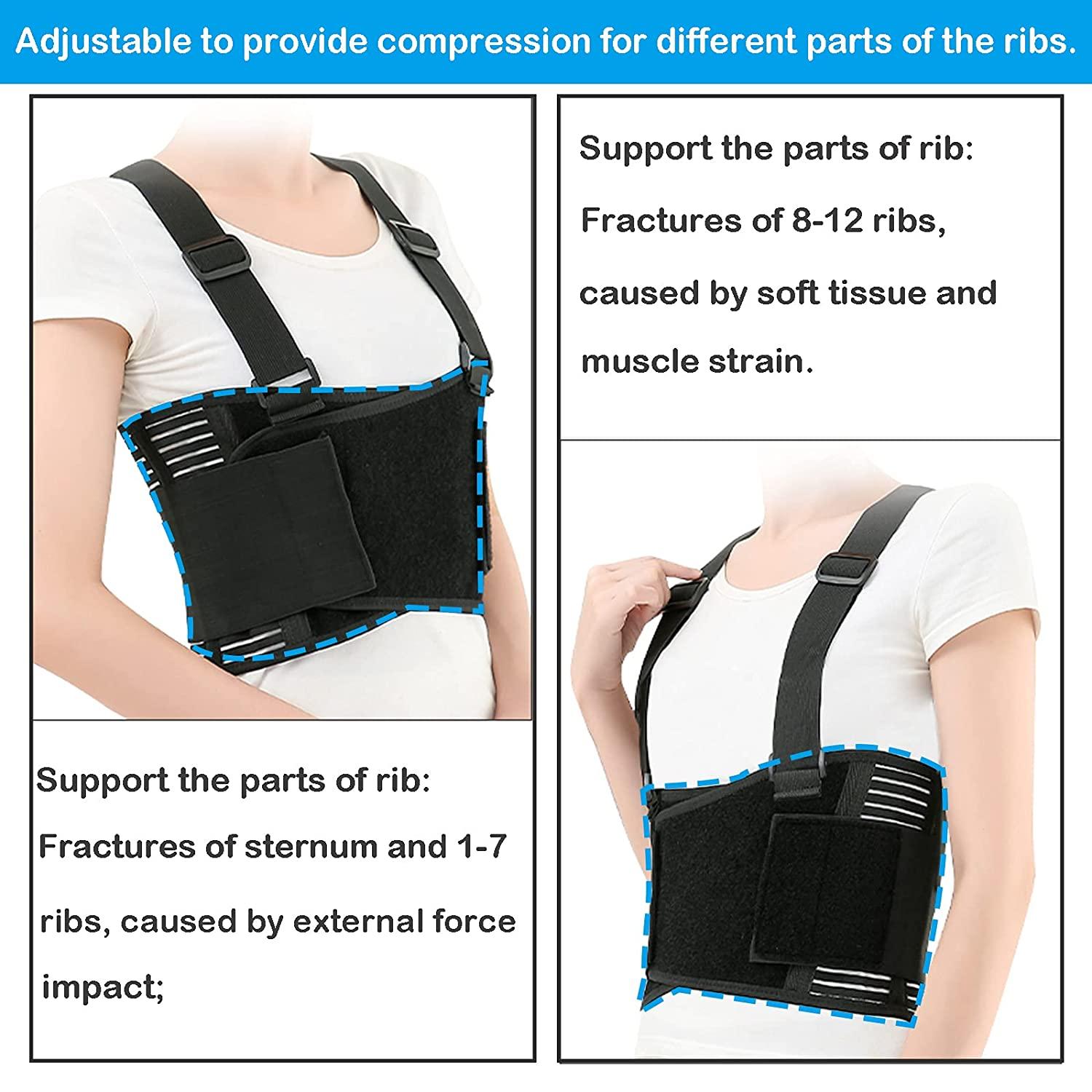 Broken Rib Brace, Protective Adjustable Thorax Support Chest Brace Double  Straps for Waist (Double Straps L) : : Health & Personal Care
