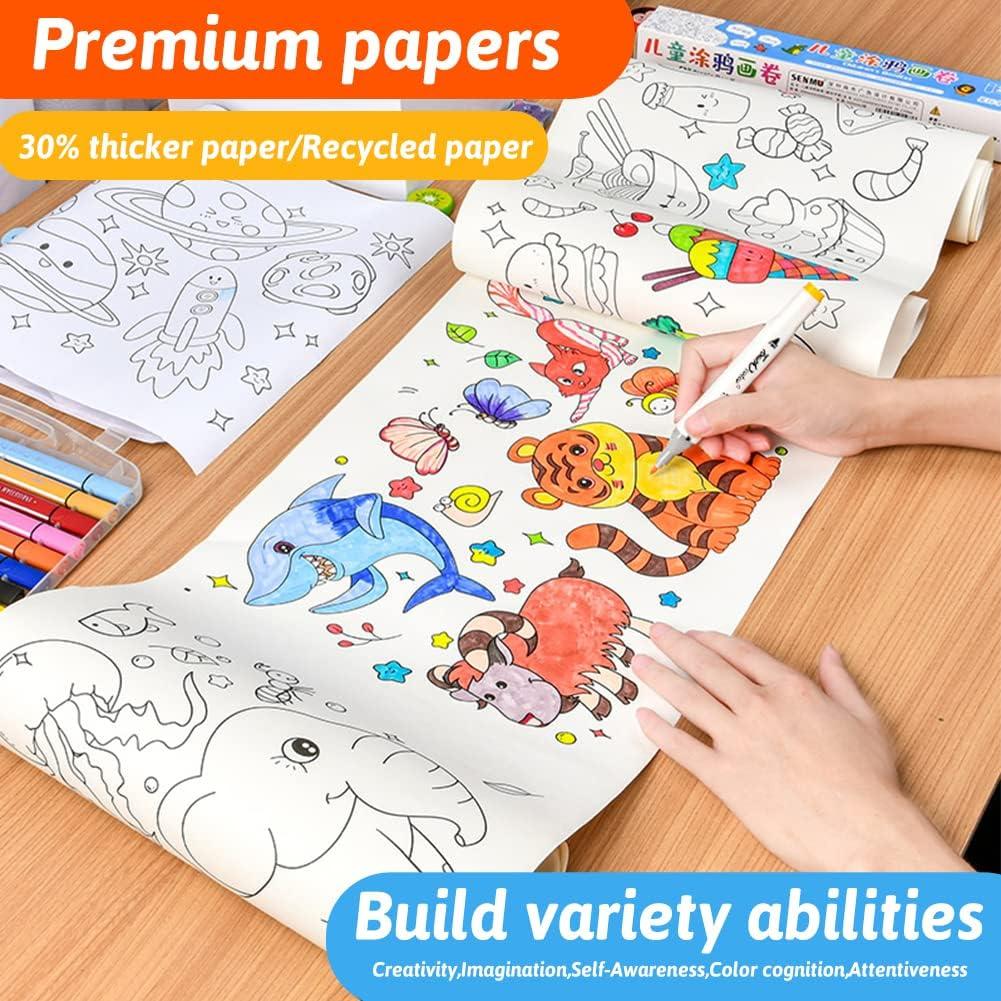 Coloring Posters Educational Paper Roll Sticky for Marker Boys Girls  Educational Coloring Book Tablecloth Table Cover