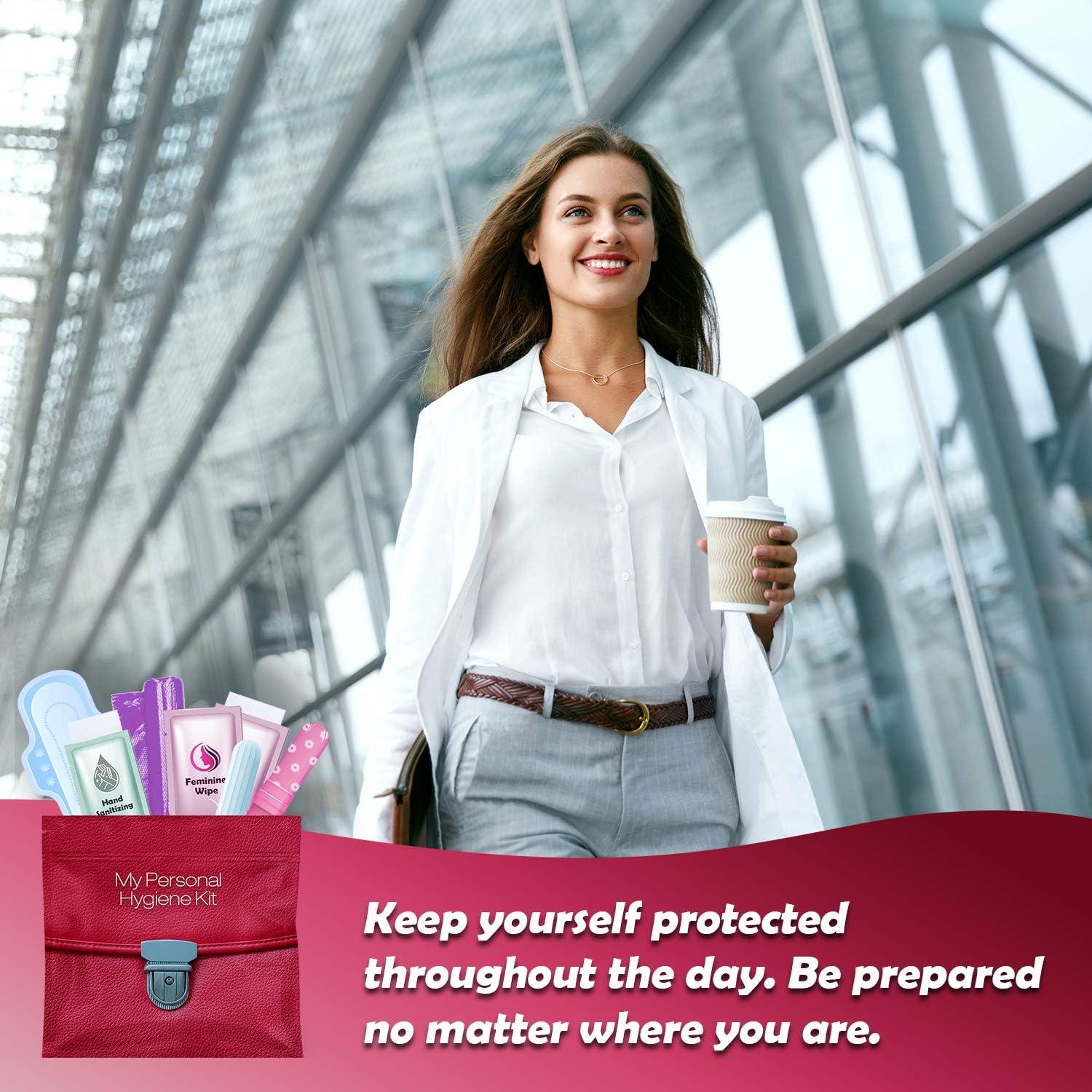 Menstrual Kit All-in-One, Convenience on The Go, Single Period Kit Pack  for Travelling Tweens & Teenagers or Emergency situations