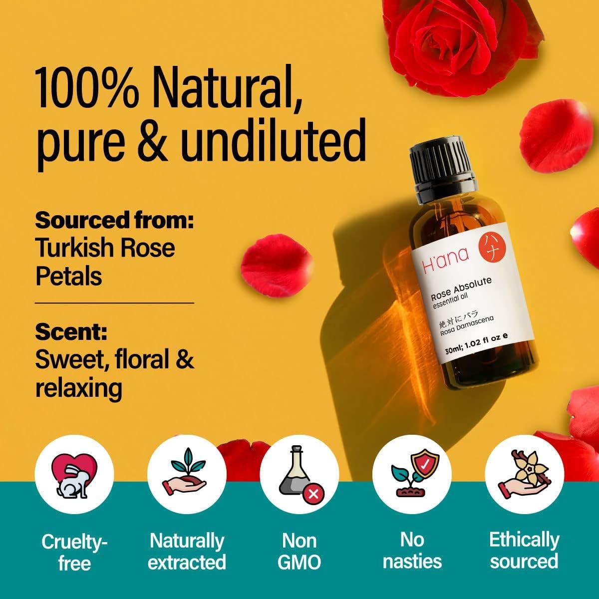 Rose Essential Oil Aromatherapy Oil, 100% Pure Essential Oils for