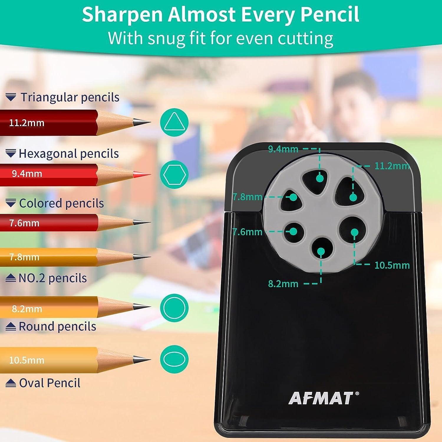 Electric Pencil Sharpener Heavy Duty, 6-Hole Classroom Pencil Sharpene –  AFMAT