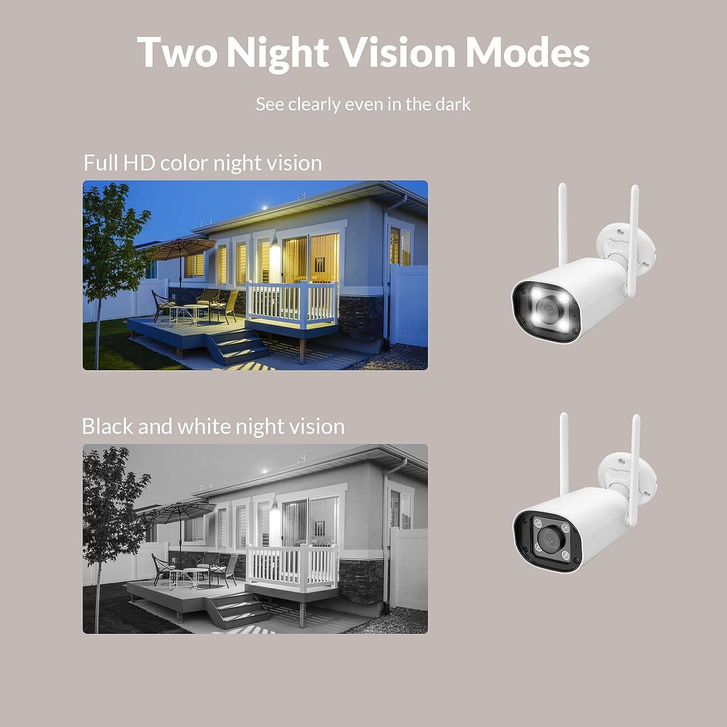 NETVUE Outdoor Security Camera, 1080P 2.4G WiFi Home Video Camera, Color  Night Vision, Motion Detection, Two-Way Audio, Siren Alarm, Spotlight  Camera