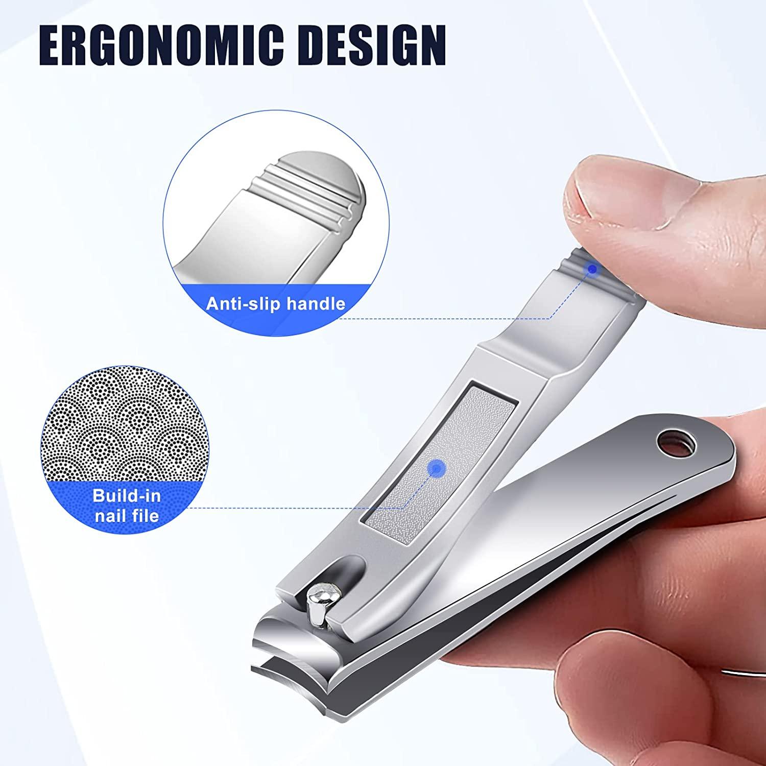 DR. MODE Nail Clippers Easy Grip 360 Degree Rotary Toenail Clippers for Men  Seniors Ultra Sharp Stainless Steel Long Handle Fingernail Clippers Heavy  Duty Large Nail Cutters Trimmer with Nail File