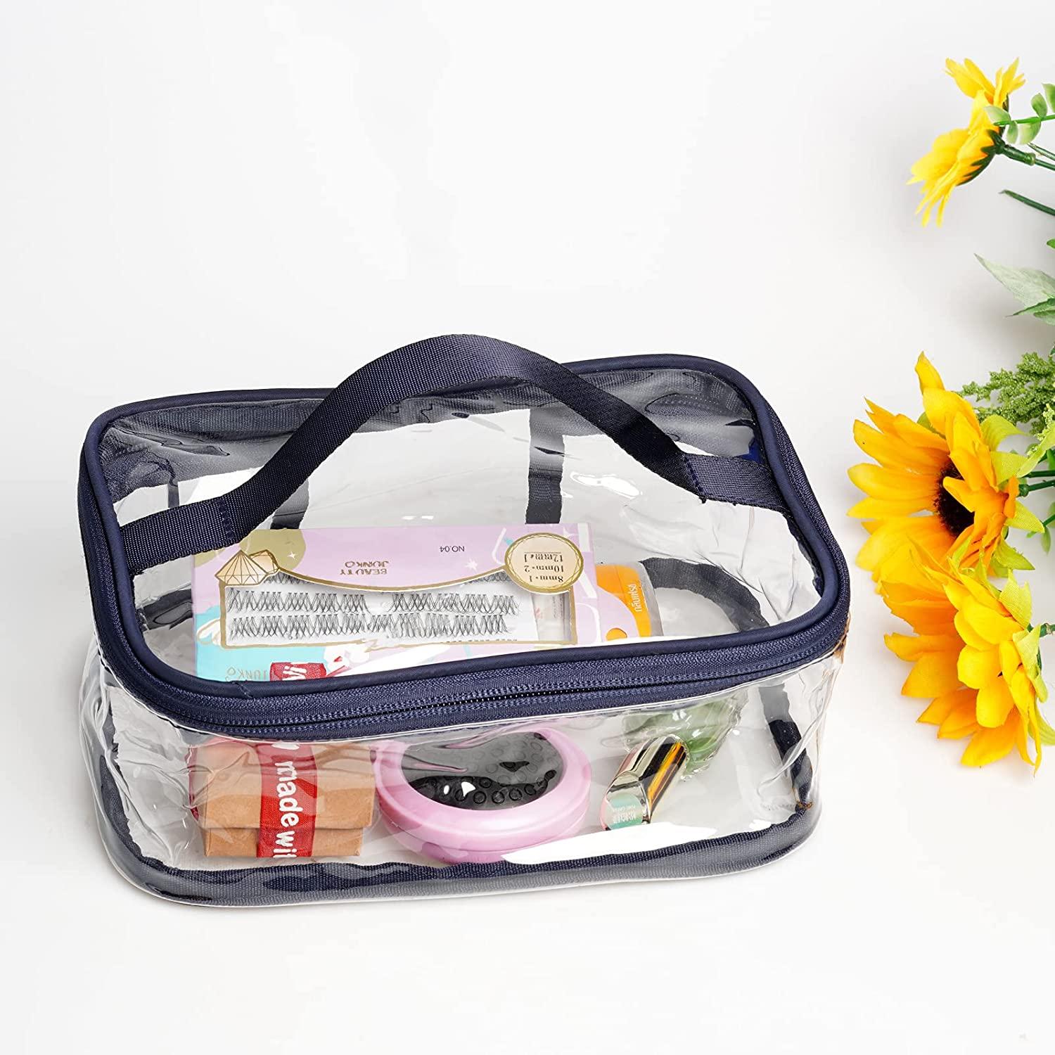 Waterproof Cosmetics Bag, Translucent Cosmetic Bag Lipstick Case Storage Bag  Travel Toiletry Bag Makeup Brush Bag