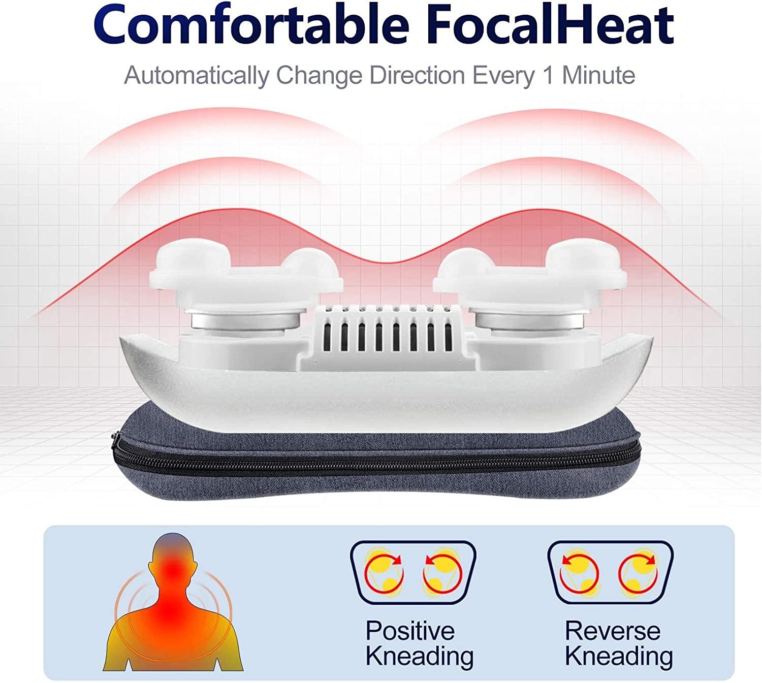 MoCuishle Shiatsu Back And Neck Electric Kneading Massager with Heat - Navy