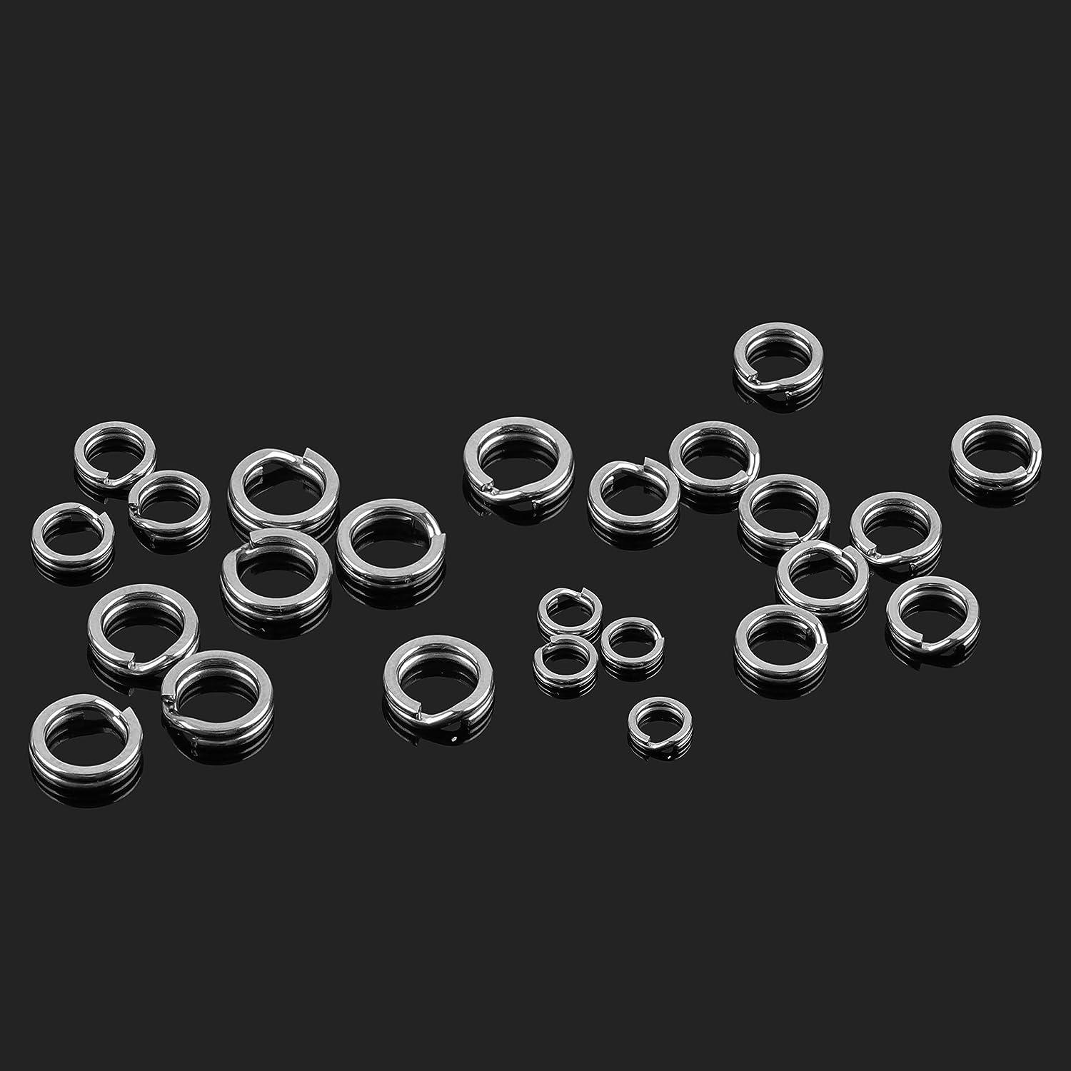 50 or 100 pcs Stainless Steel Split Ring Heavy Duty Fishing Double Ring  Connector Fishing Accessories For Fishing Hook Snap Lure