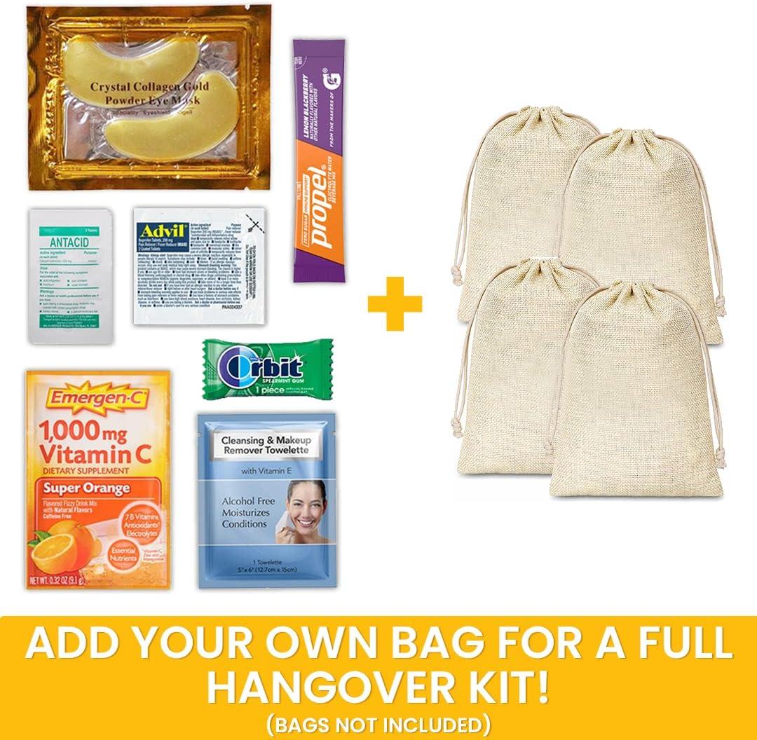 10 Sets of Bulk Hangover Kit Supplies for Bachelorette Parties, Weddings,  Birthdays & Events - 7 Essential Hangover Recovery Items Per Set for  Weddings, Parties, Bachelorette Parties (10 Sets)