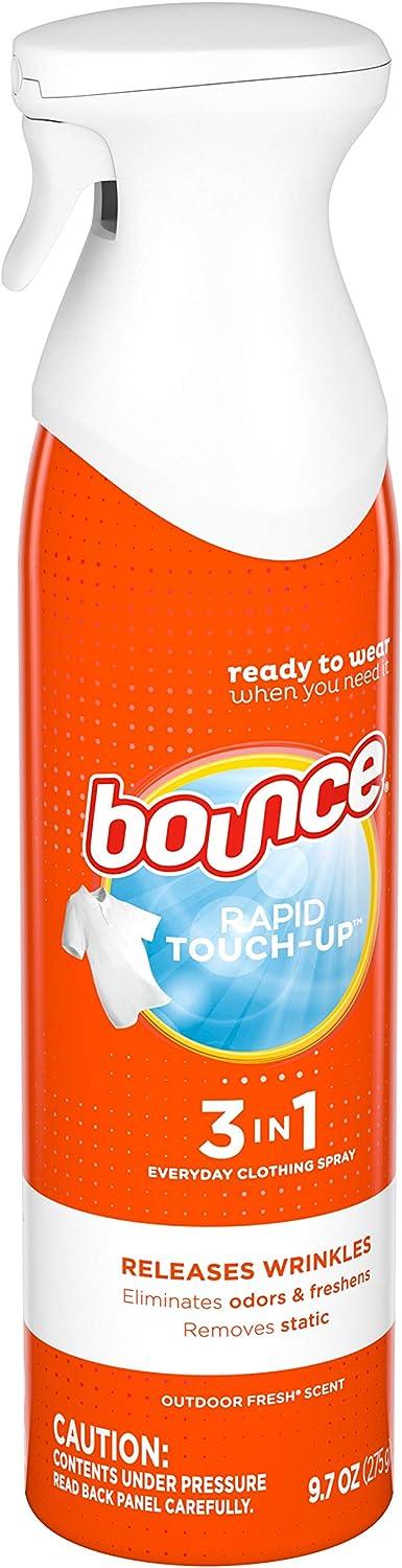 Bounce Wrinkle Release Spray, 3 in 1 Odor Eliminator, 9.7 Fl Oz