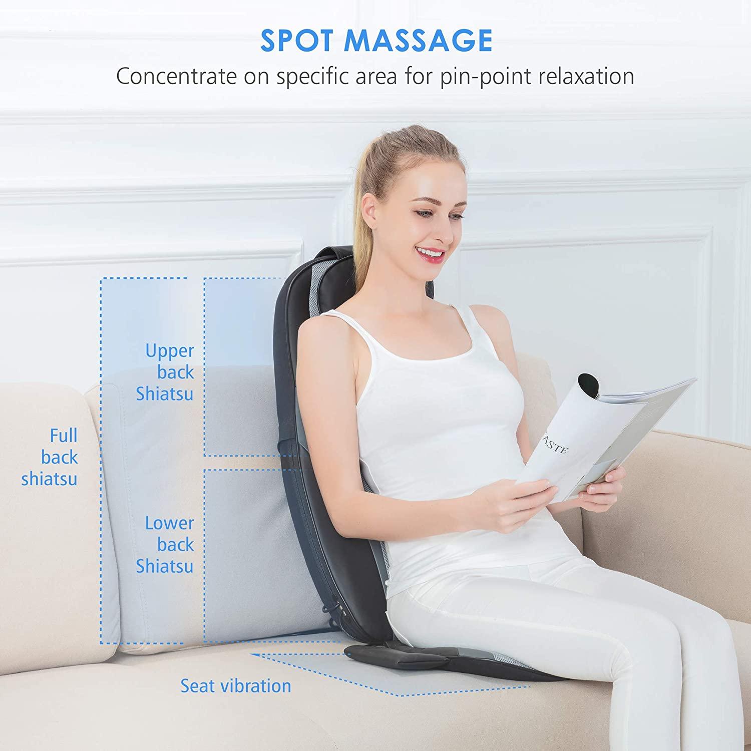 Shiatsu Massage Cushion with Heat, Full Back Massager with