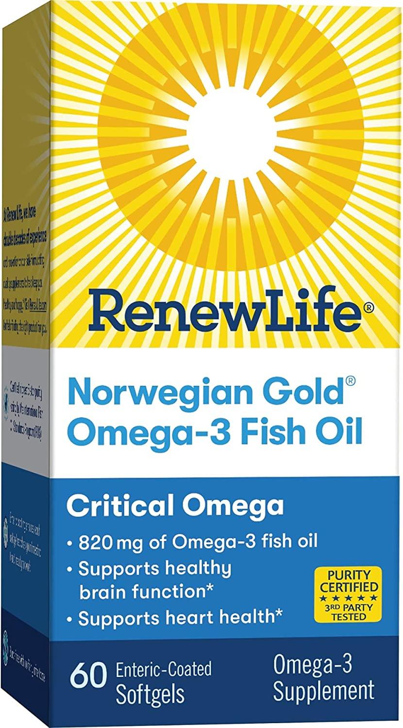 Renew Life Critical Omega Norwegian Gold Omega-3 Fish Oil 60