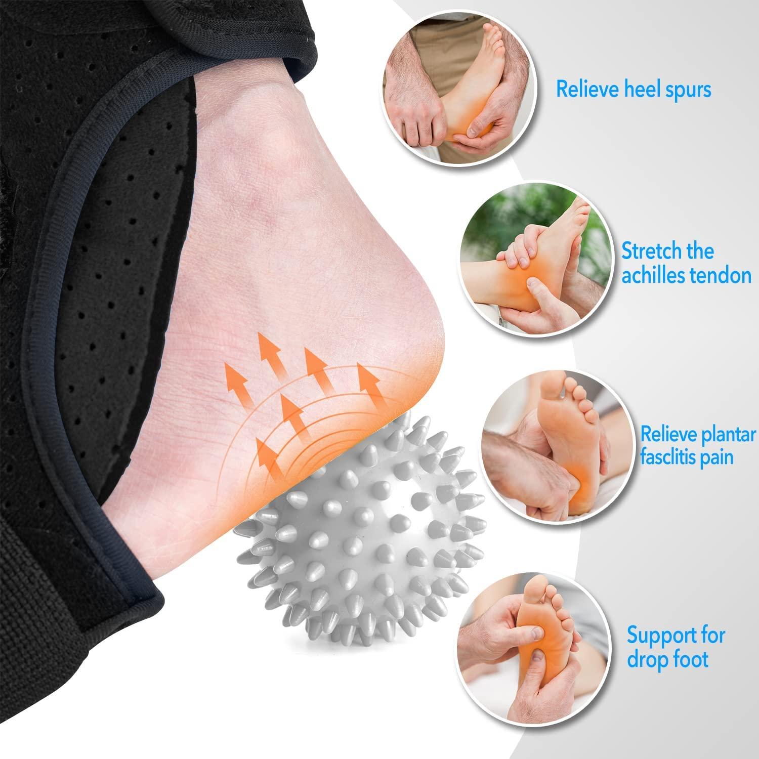 Upgraded Plantar Fasciitis Night Splint Plantar Fasciitis Brace Adjustable  Brace With A Massage Ball Arch Foot Pain Support