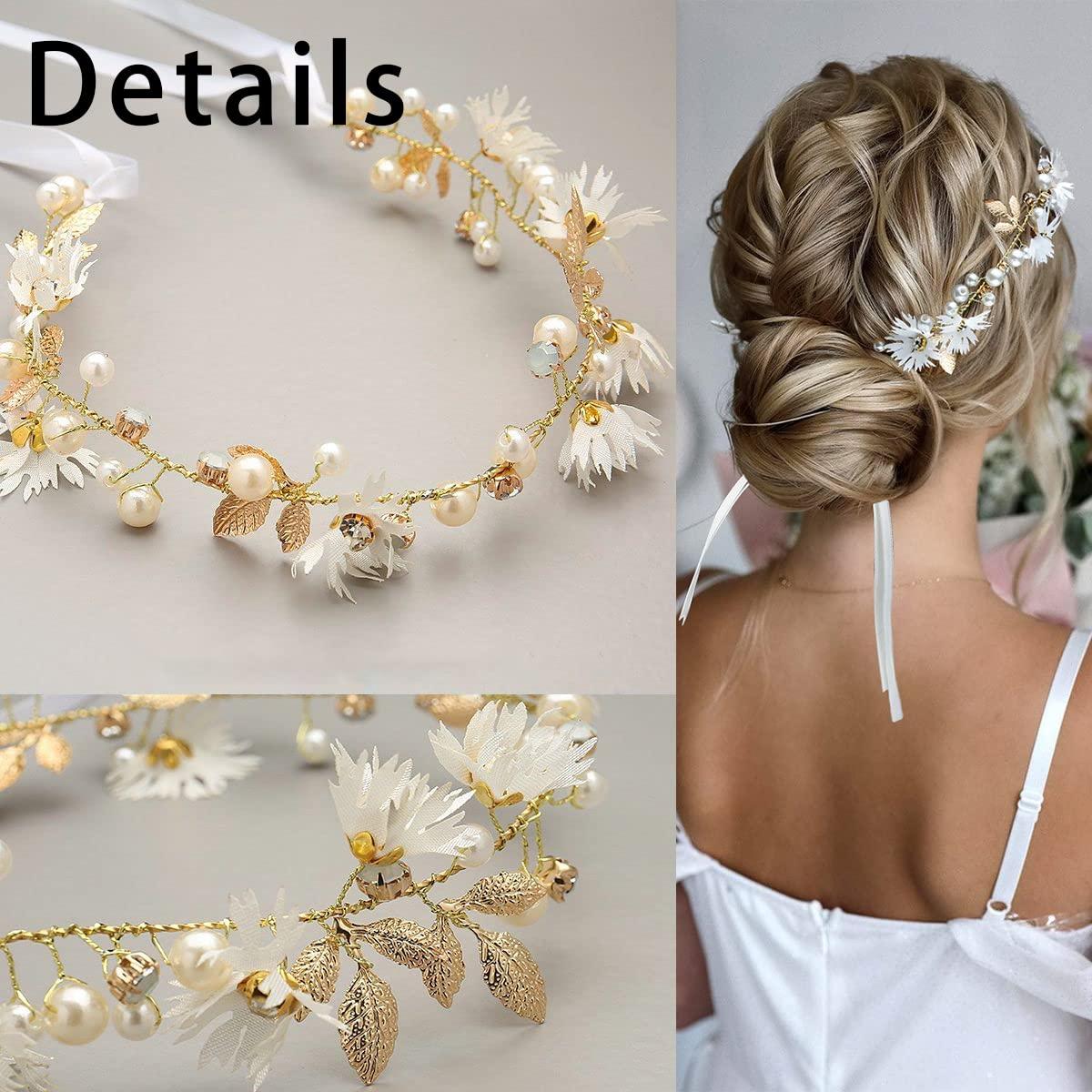 Many Style Gold Color Crystal Simulated Pearl Hair Comb For