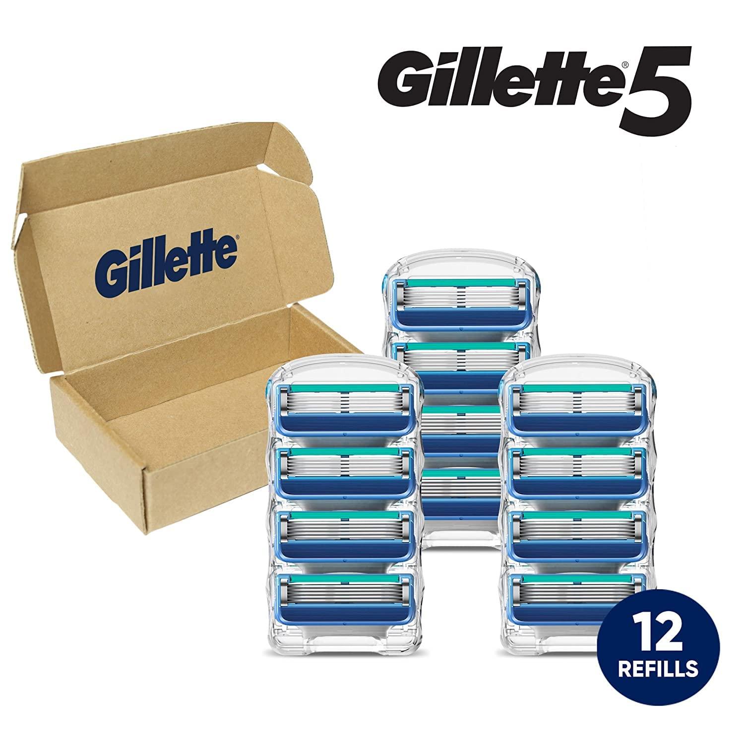 Gillette Fusion5 Mens Razor Blade Refills, 12 Count, Lubrastrip