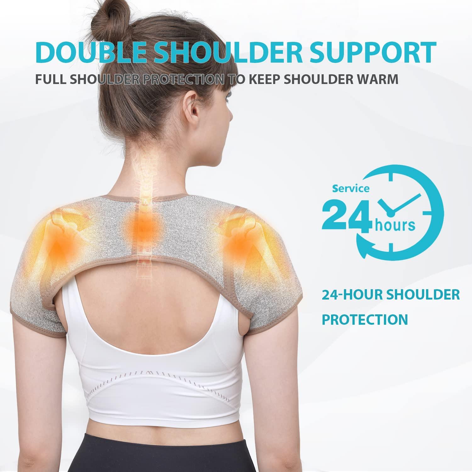 KD Shoulder Support Brace for Men/Women, Thermally Conductive Graphene  Material Rotator Cuff Relieves Injuries and Tendonitis, Double Warm Shoulder  Stability Strap Help you Relief Arthritis Pain Large