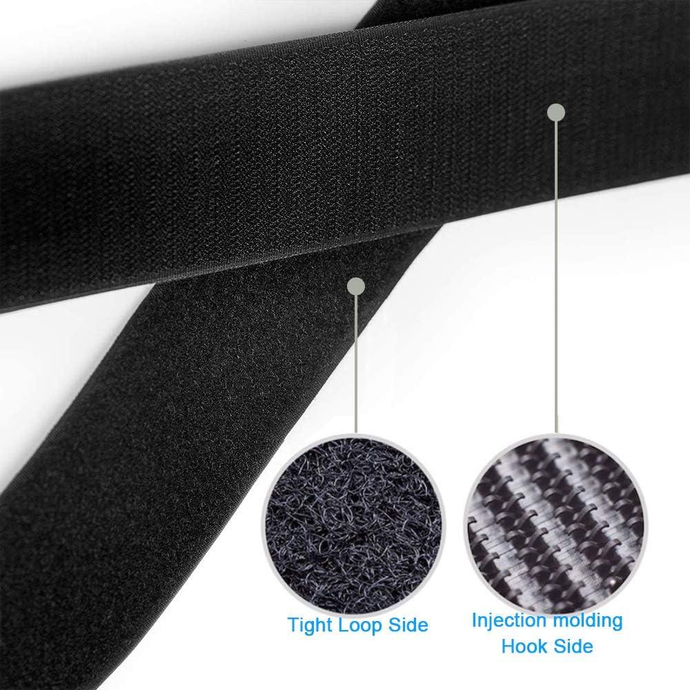 1 (Inche) Width Black or White Sew on Hook & Loop - Premium Grade  Non-Adhesive Sew-on Style Sold Includes Hook and Loop Both Strips  Interlocking Tape