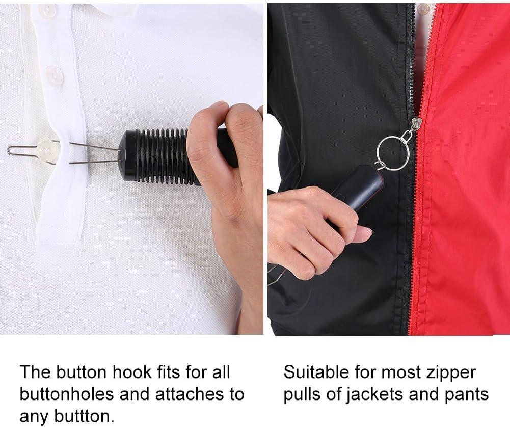 SoulQ Button Hook,Zipper Pull Helper,Button Assist Device,Dressing Aid  Assist Device Tool for Arthritis,Wide Handle Grip - Shirt, Dress Clothes, Pant,Coat Snap Buttoner - Dexterity Gripper Puller