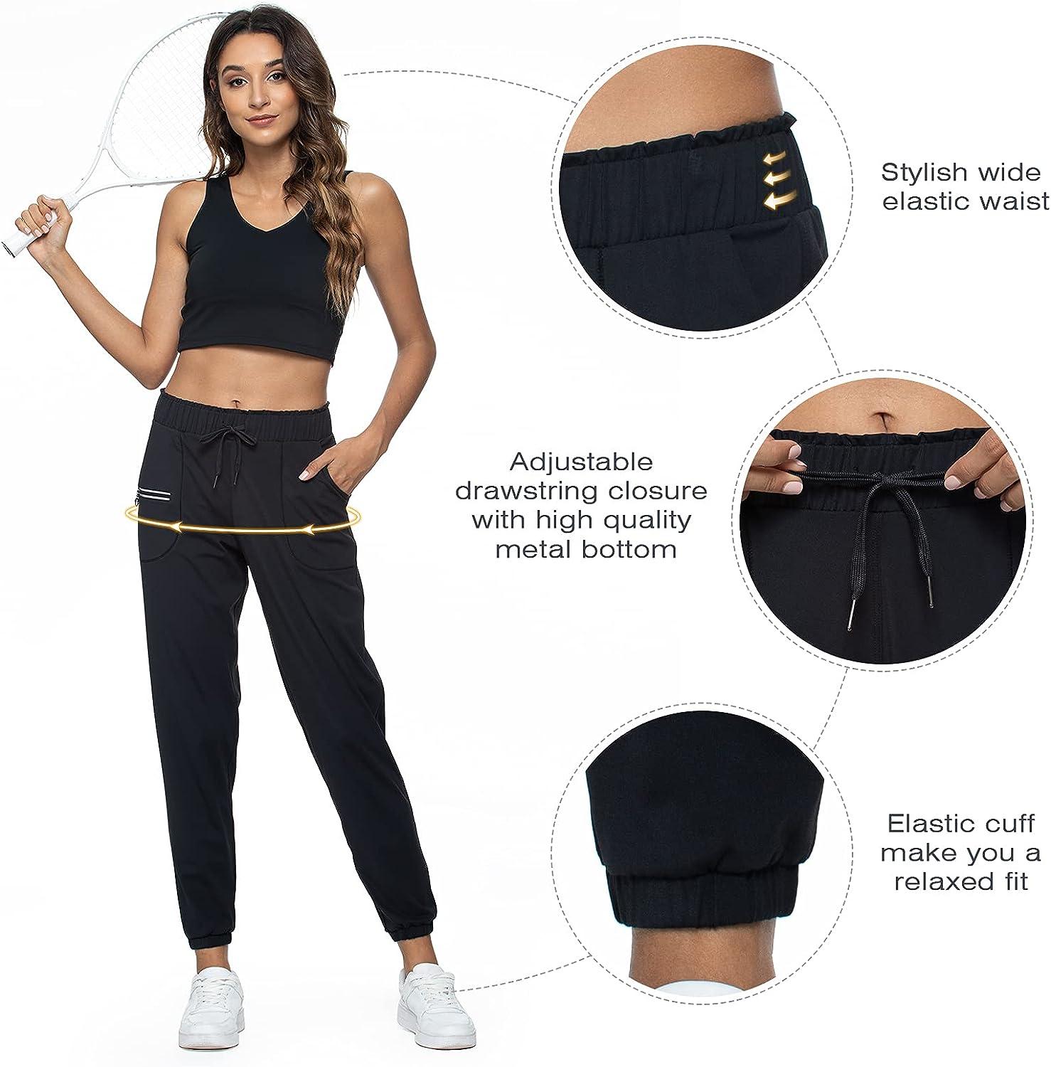 Women Stretchable Slim Fit Yoga Workout Gym Pants with Pockets at