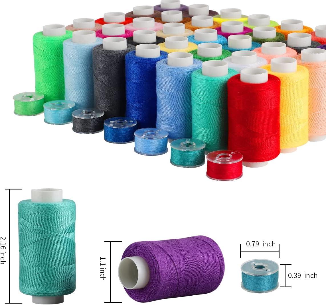 Blibly 72Pcs Bobbins Sewing Thread Kits 500 Yards Per Polyester