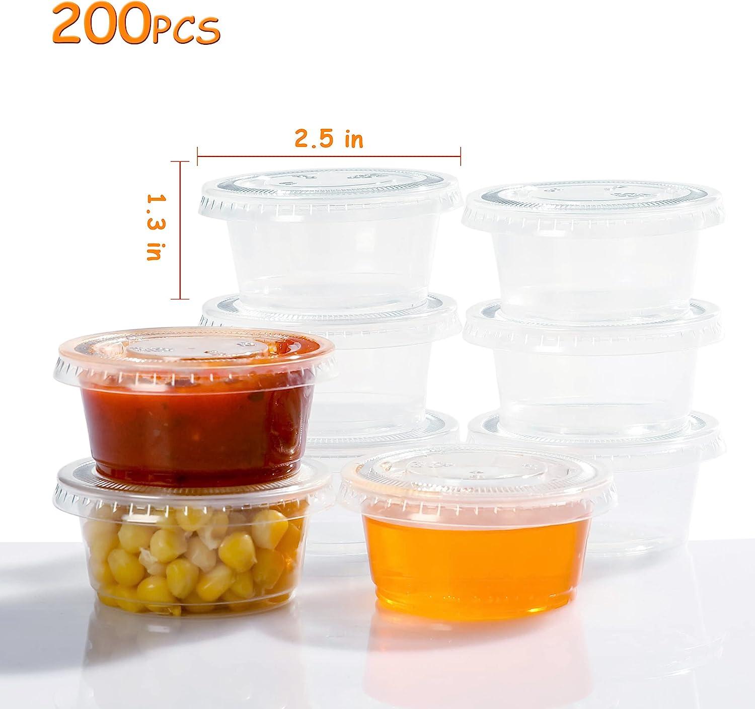 Condiment Cups container with Lids- 8 pk. 1 oz. Dressing Container to go  Small Food Storage Containers with Lids- Sauce Cups Leak proof Reusable