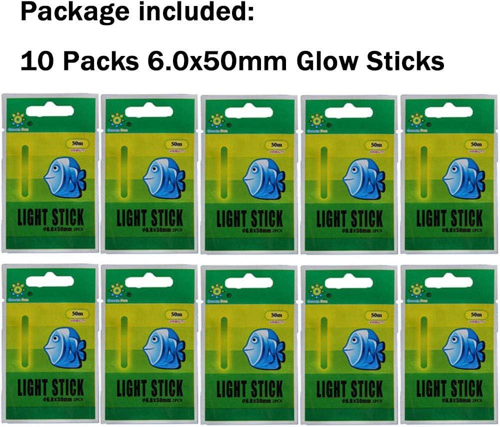 QualyQualy Fishing Glow Sticks, 6 Pcs LED Glow Sticks for Fishing